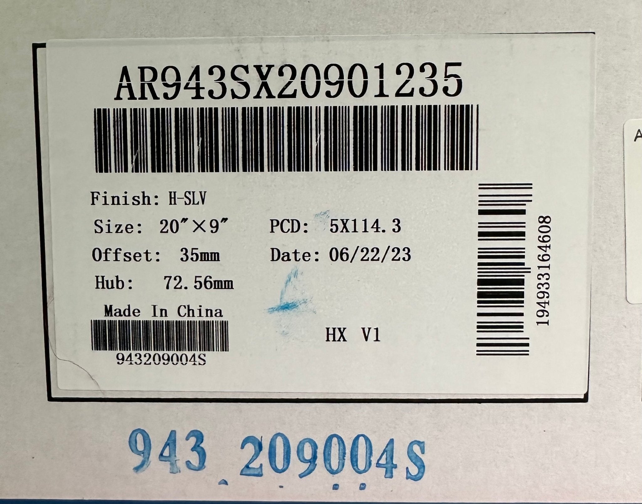 AR943 20X9 5X114.3 HYPER SILVER - Gun Hill Tire House (WTW - WHOLESALE TIRES & WHEELS)
