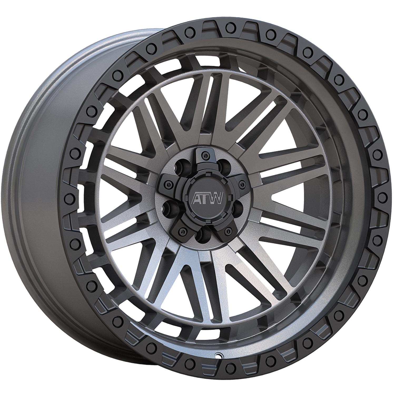 ATW YUKON 20x9 6x114.3 / 6x120 SATIN GUNMETAL BLACK LIP - Gun Hill Tire House (WTW - WHOLESALE TIRES & WHEELS)