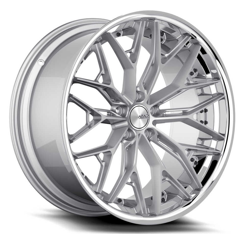 AZAD AZSLS1.0 22x9 5x114.3 SILVER BRUSHED WITH CHROME LIP - Gun Hill Tire House (WTW - WHOLESALE TIRES & WHEELS)