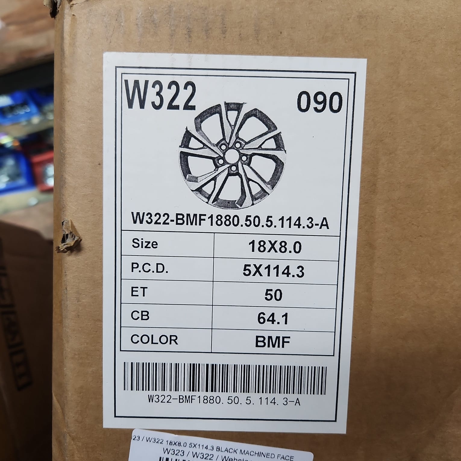 W322 18x8.0 5x114.3 BLACK MACHINED FACE - Gun Hill Tire House (WTW - WHOLESALE TIRES & WHEELS)