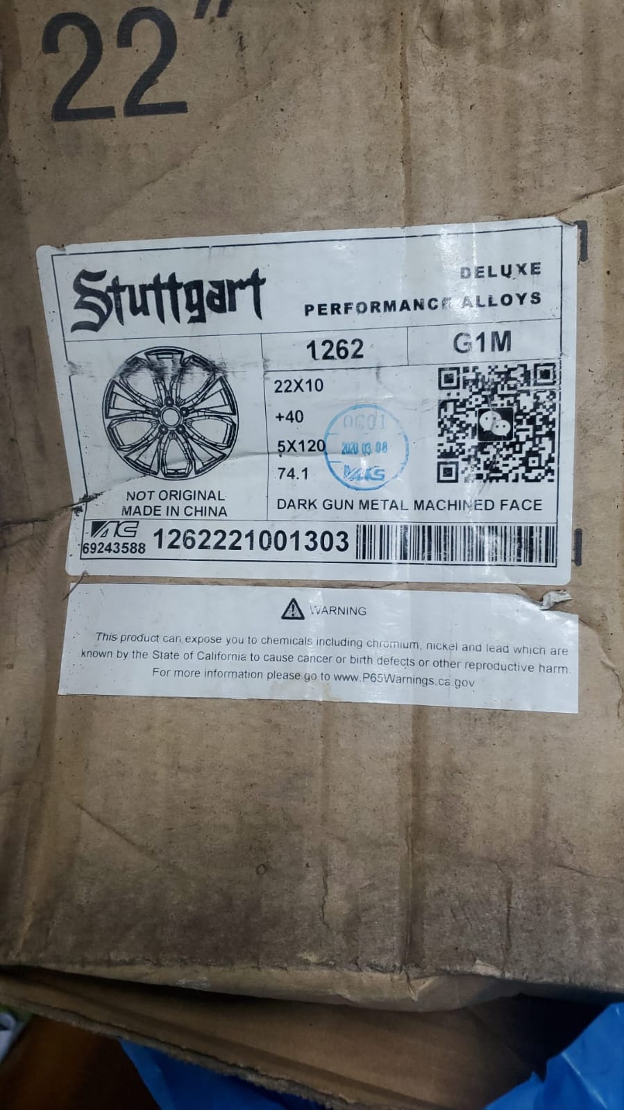 WHEELS STYLE STUTTGART 1166 G22X10 5X120 DARK GUN METAL MACHINED FACE - Gun Hill Tire House (WTW - WHOLESALE TIRES & WHEELS)