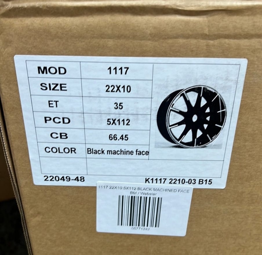 WHEELS 1117 22X10 5X112 BLACK MACHINED FACE - Gun Hill Tire House (WTW - WHOLESALE TIRES & WHEELS)