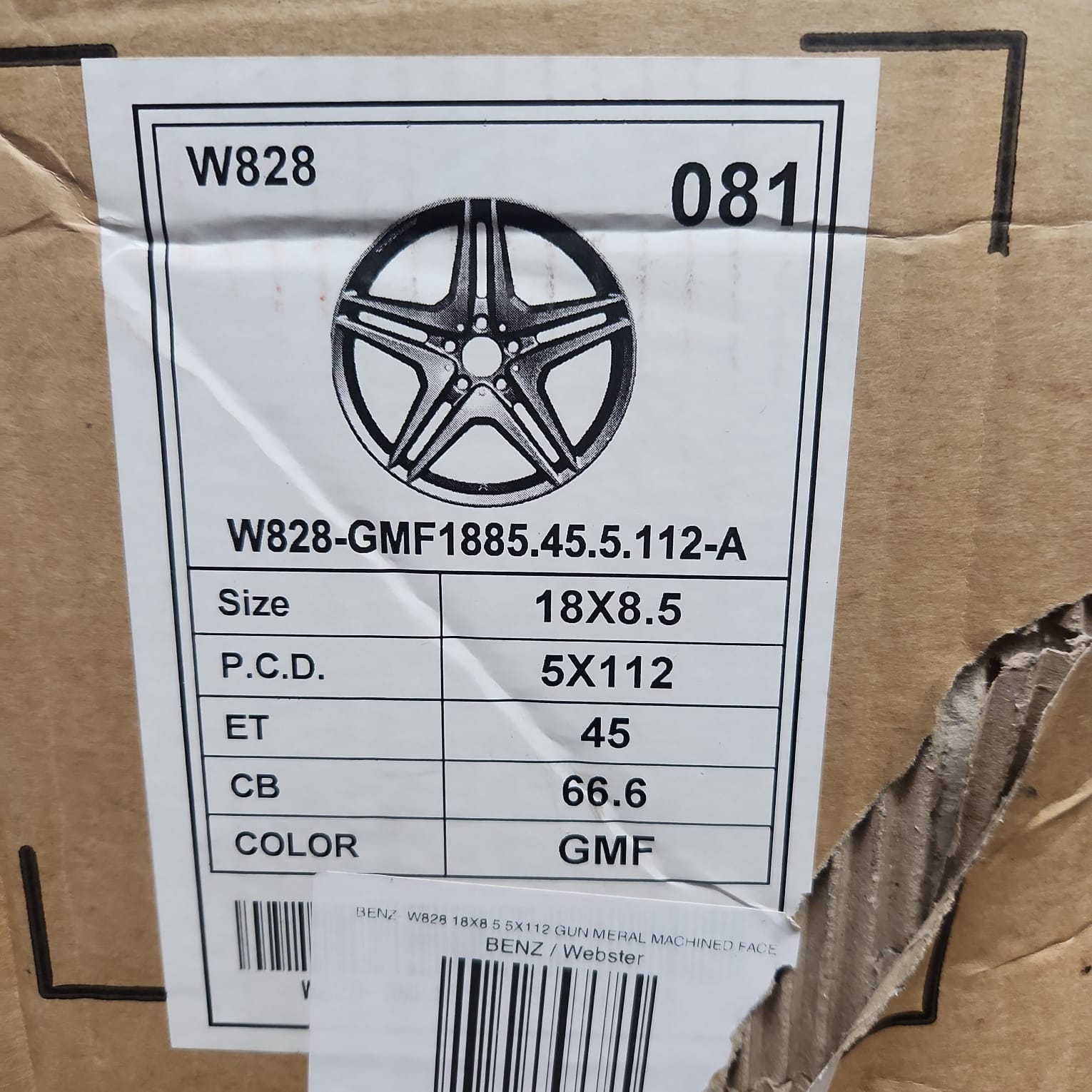 WHEELS - W828 18X8.5 5X112 GUN MERAL MACHINED FACE - Gun Hill Tire House (WTW - WHOLESALE TIRES & WHEELS)