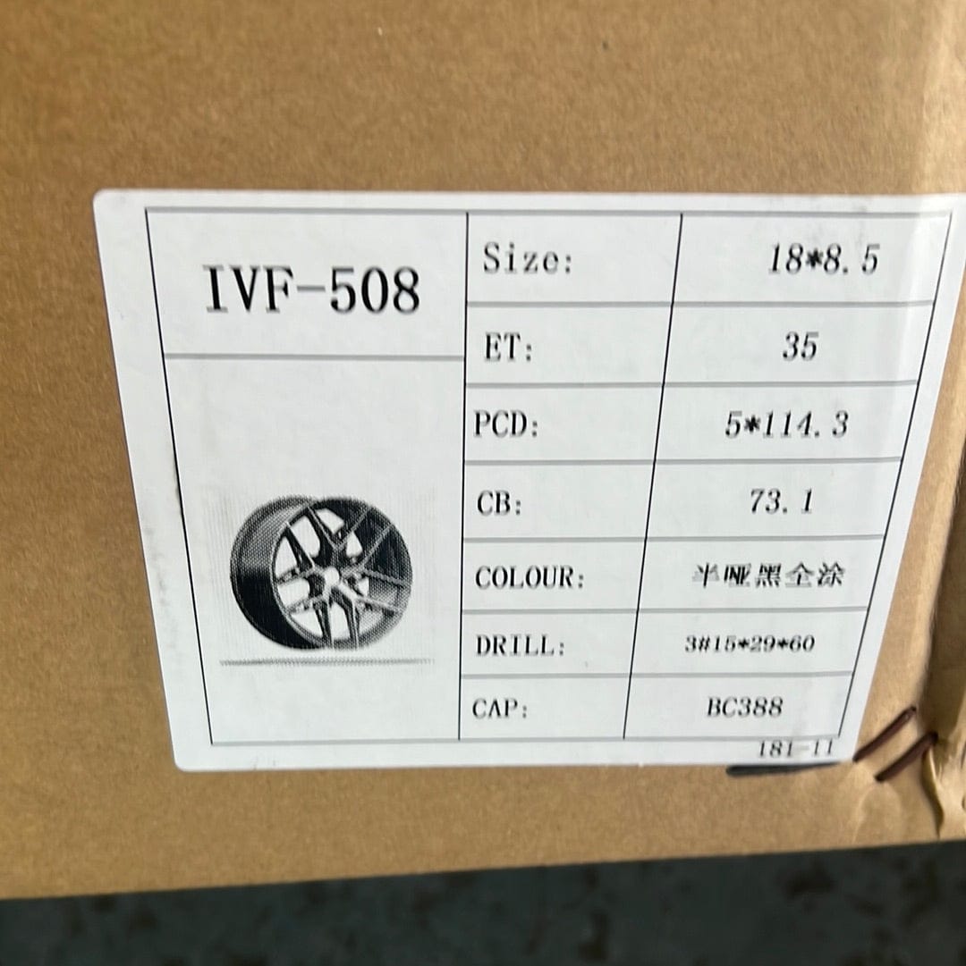 IVF - 508 18x8 5x4.5 MATT BLACK - Gun Hill Tire House (WTW - WHOLESALE TIRES & WHEELS)