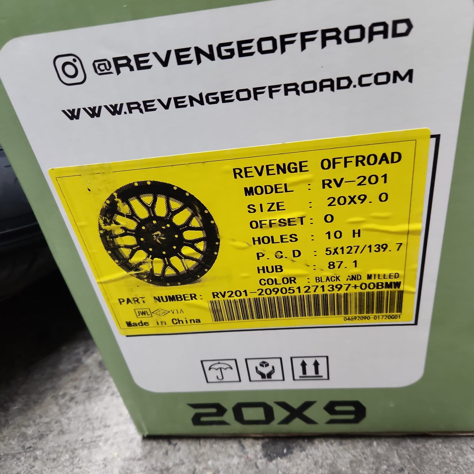 REVENGE RV - 201 20X9 5x127 - 5x139.7 BLACK AND MILLED - Gun Hill Tire House (WTW - WHOLESALE TIRES & WHEELS)