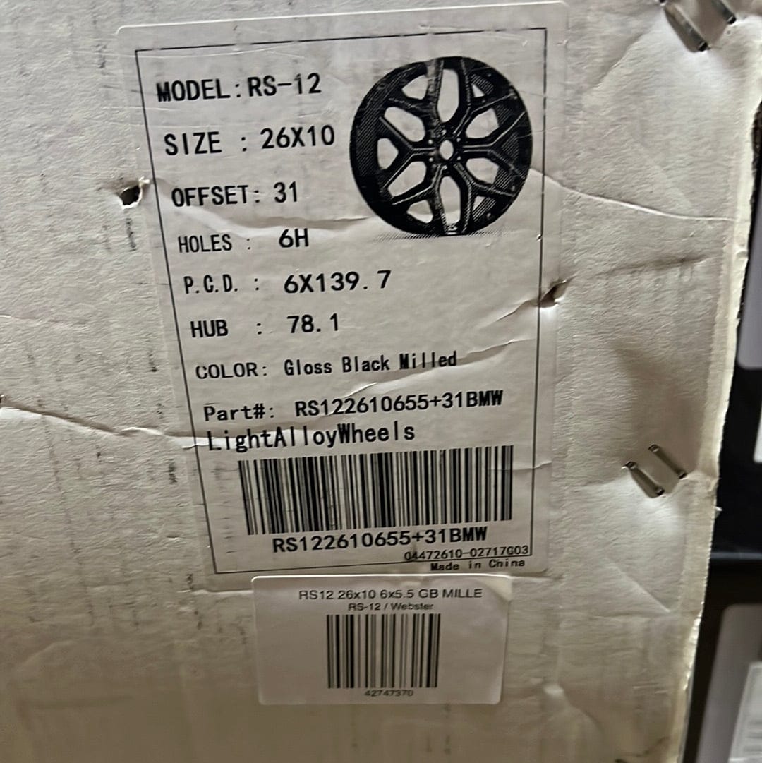 RS12 26x10 6x5.5 GB MILLED - Gun Hill Tire House (WTW - WHOLESALE TIRES & WHEELS)