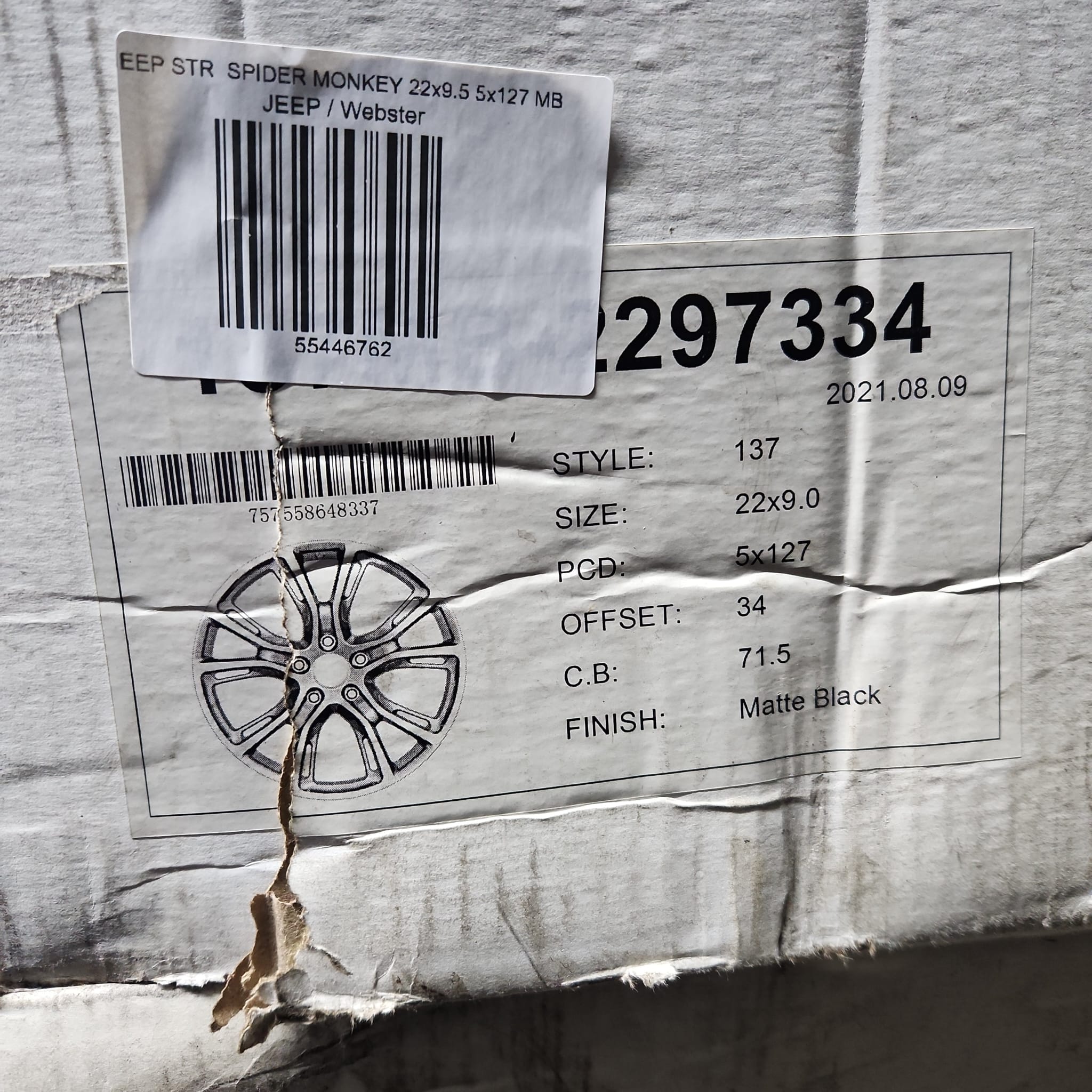 JEEP STR SPIDER MONKEY 137 MB - 2297334 22x9.5 5x127 MB - Gun Hill Tire House (WTW - WHOLESALE TIRES & WHEELS)