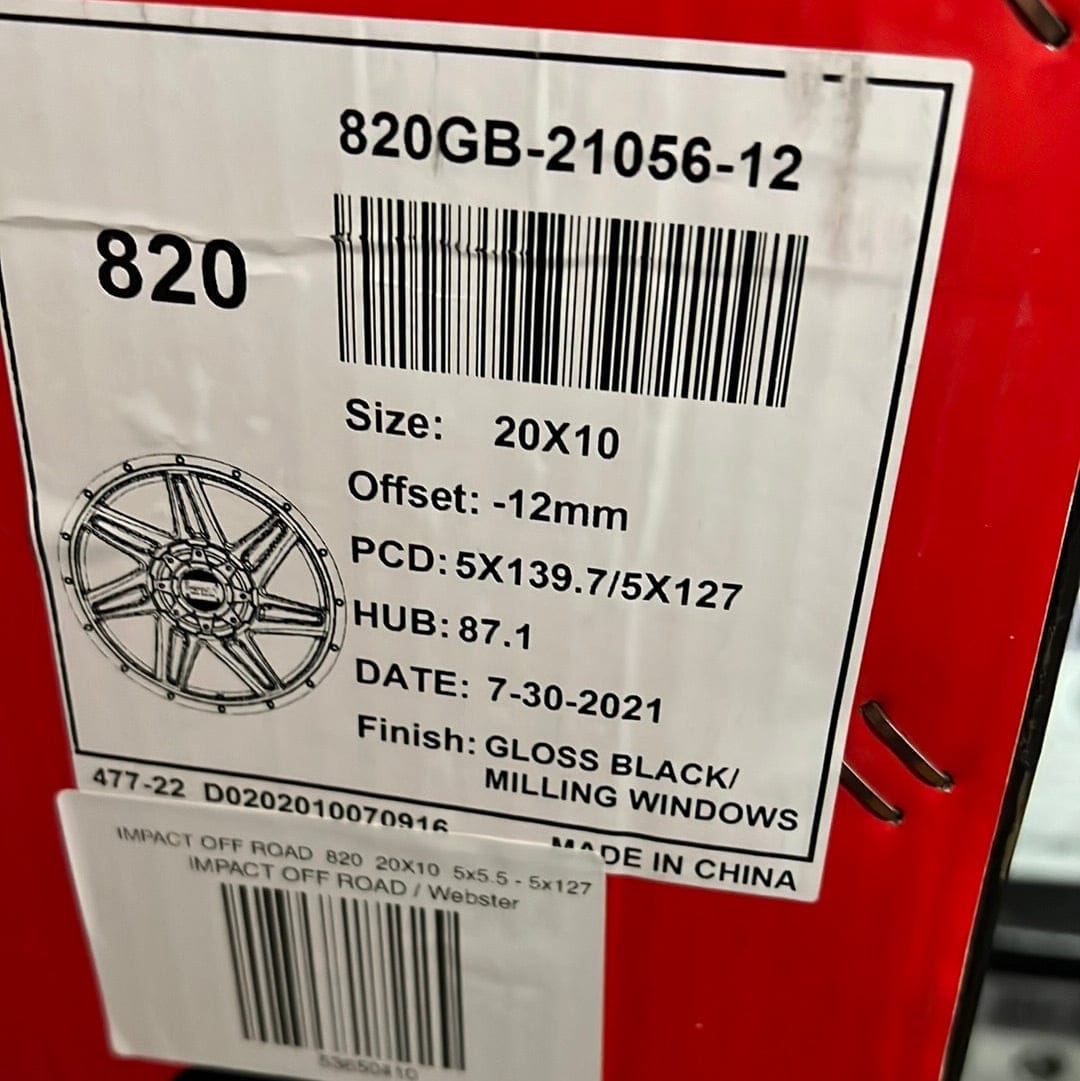 IMPACT OFF ROAD 820 20X10 5x5.5 - 5x127 - Gun Hill Tire House (WTW - WHOLESALE TIRES & WHEELS)