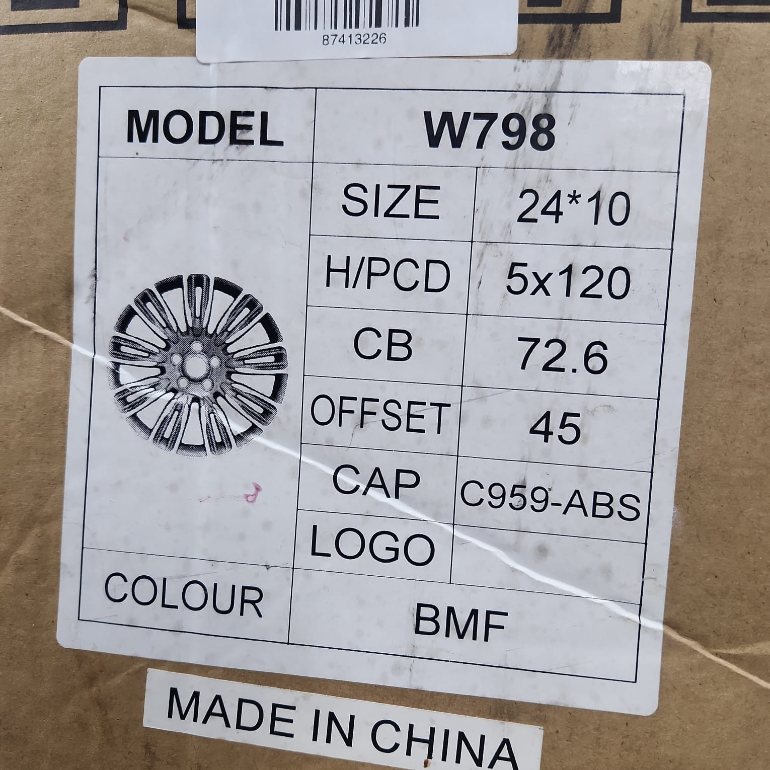 W798 WHEELS 24x10 5X120 BLACK MACHINE FACE - Gun Hill Tire House (WTW - WHOLESALE TIRES & WHEELS)