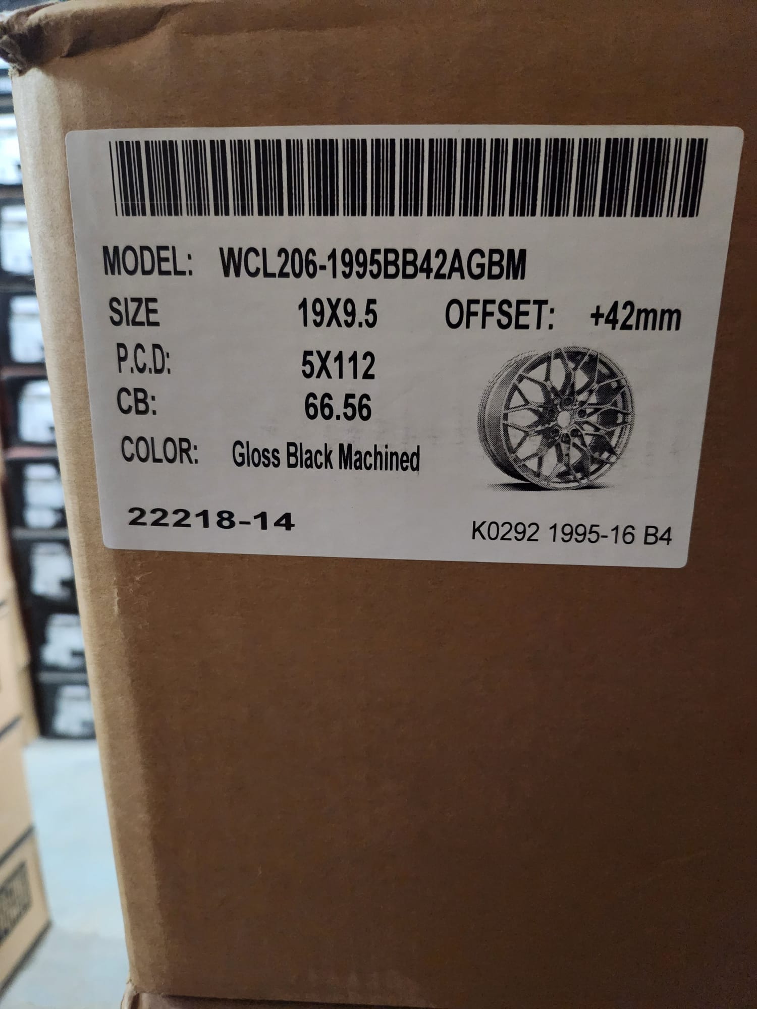 WCL206 WHEELS 19x9.5 5x112 GLOSS BLACK MACHINED FACE - Gun Hill Tire House (WTW - WHOLESALE TIRES & WHEELS)