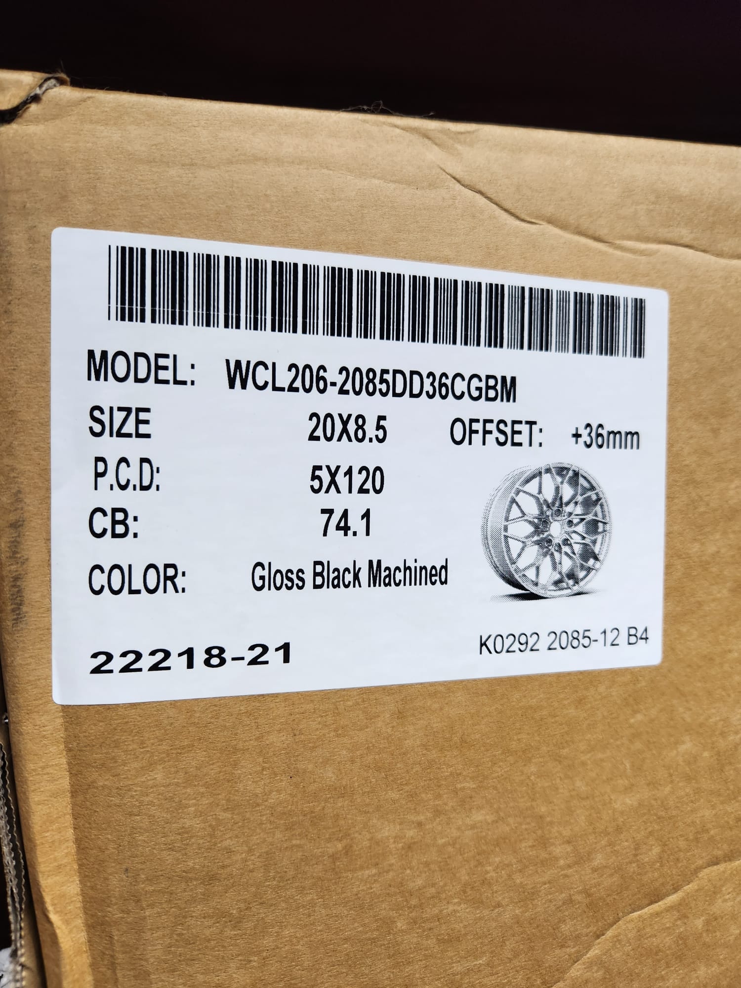 WCL206 WHEELS 20x8.5 5x120 GLOSS BLACK MACHINED FACE - Gun Hill Tire House (WTW - WHOLESALE TIRES & WHEELS)