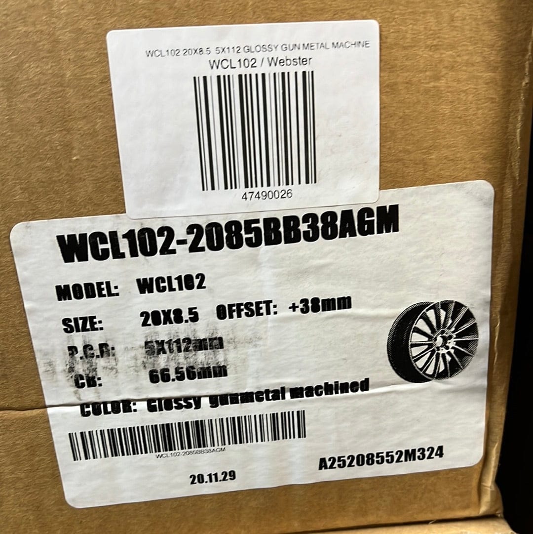 WCL102 WHEELS 20X8.5 5X112 GLOSSY GUN METAL MACHINE - Gun Hill Tire House (WTW - WHOLESALE TIRES & WHEELS)