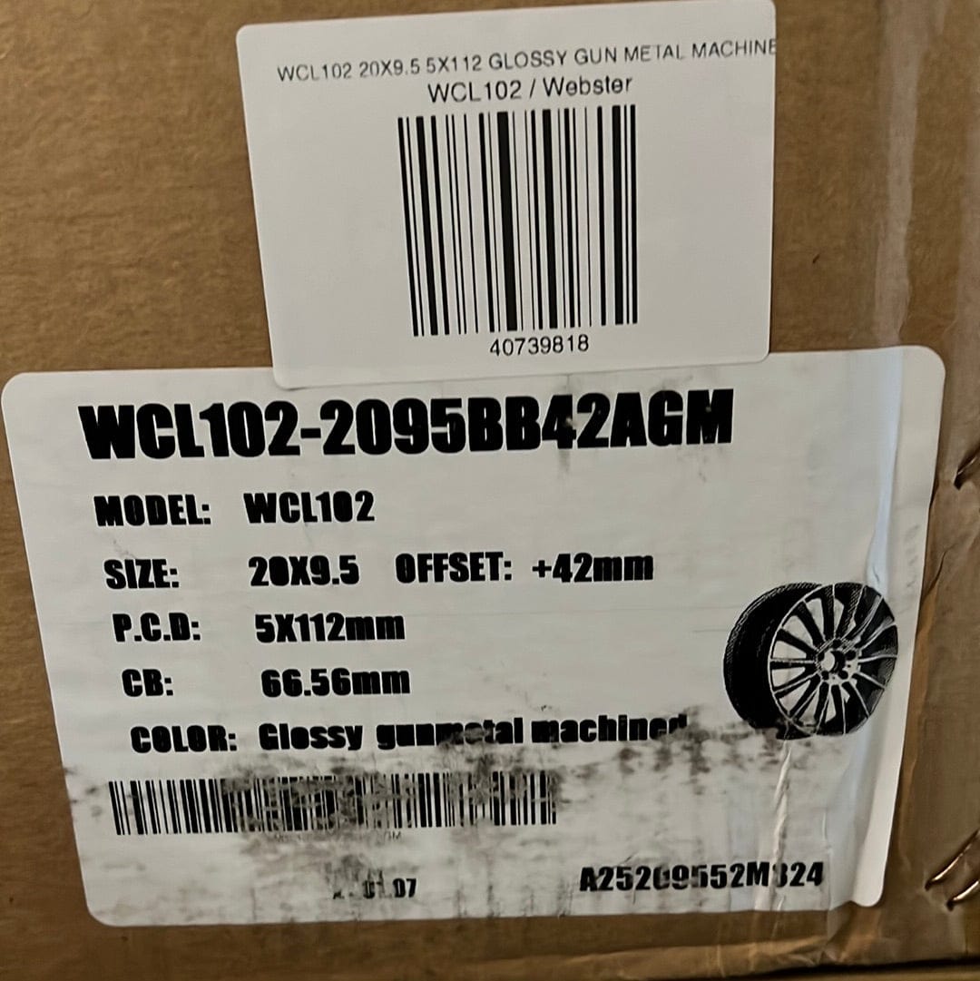 WCL102 WHEELS 20X9.5 5X112 GLOSSY GUN METAL MACHINE - Gun Hill Tire House (WTW - WHOLESALE TIRES & WHEELS)