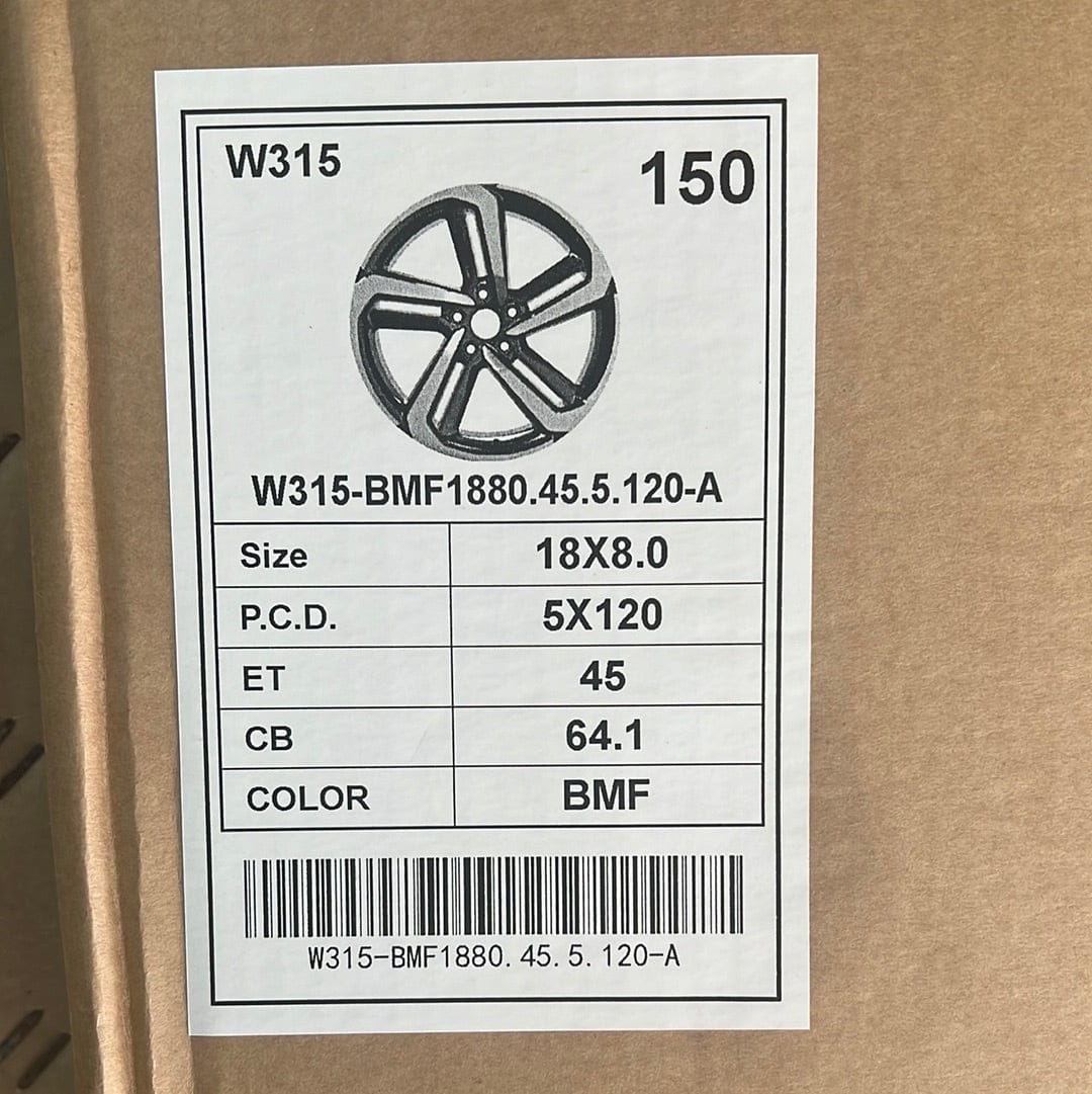 HD - W315 18x8.0 5x120 BLACK MACHINE FACE - Gun Hill Tire House (WTW - WHOLESALE TIRES & WHEELS)