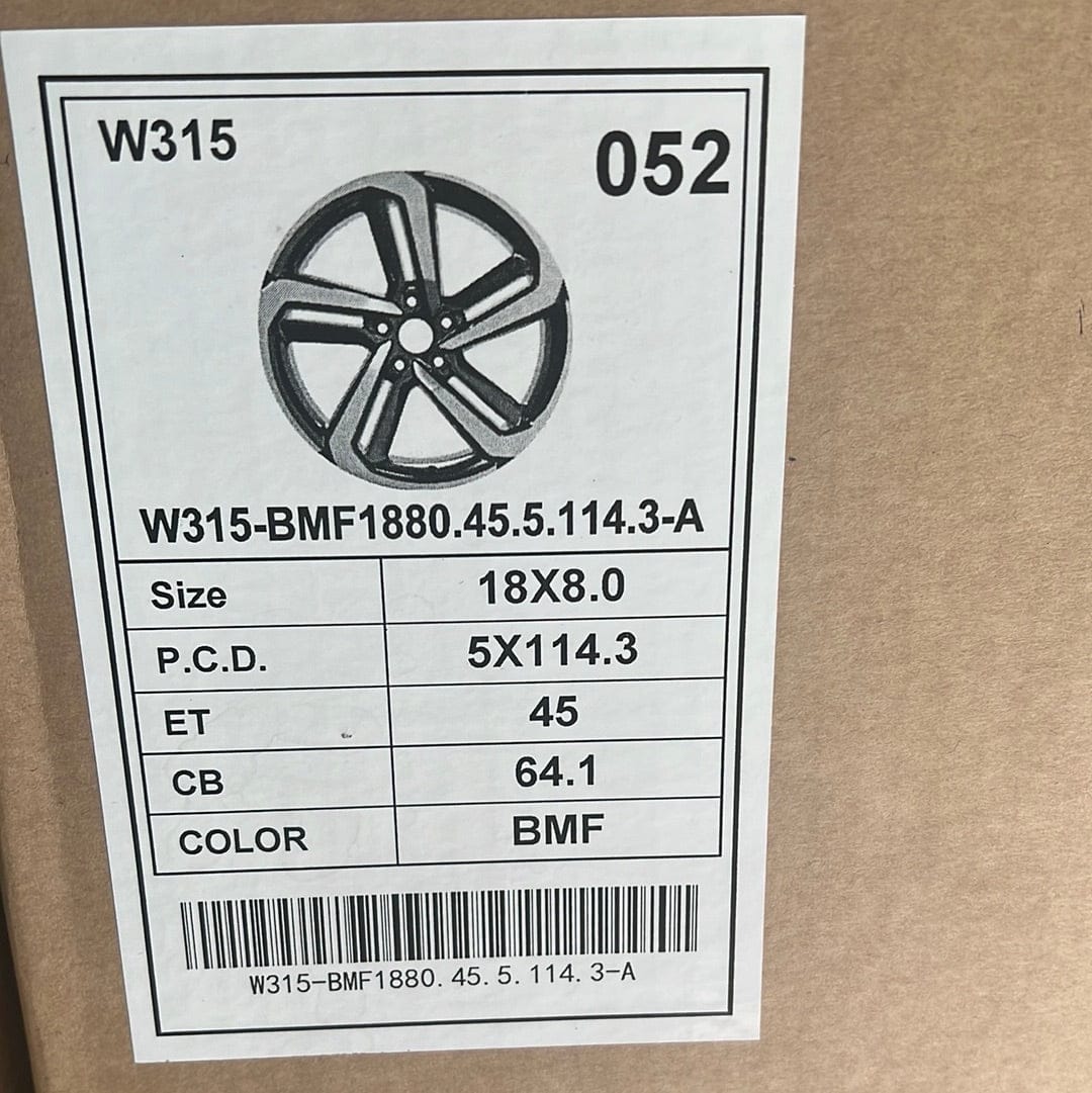 HD - W315 18x8.0 5X4.5 BLACK MACHINE FACE - Gun Hill Tire House (WTW - WHOLESALE TIRES & WHEELS)