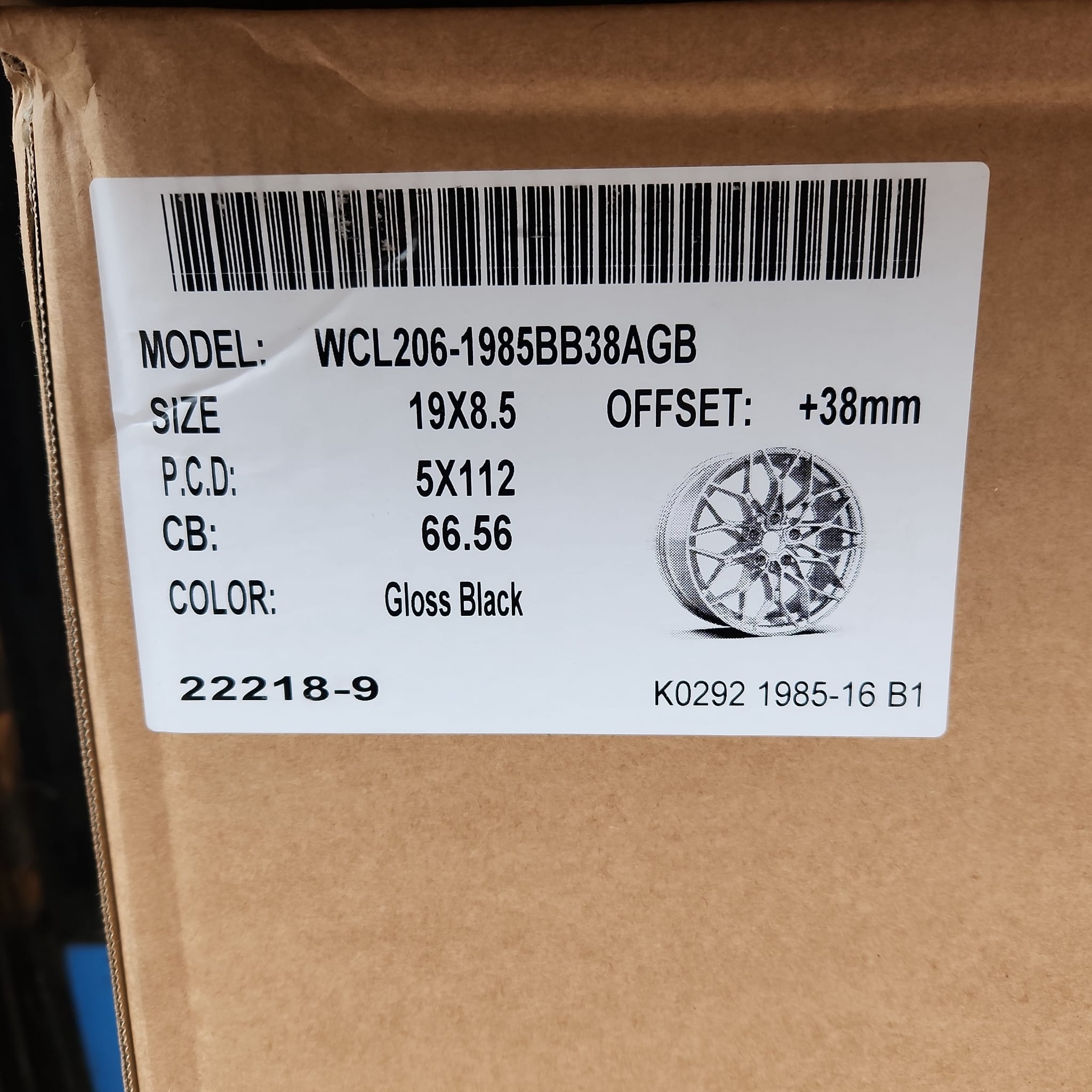 WCL206 WHEELS 19x8.5 5x112 GLOSS BLACK - Gun Hill Tire House (WTW - WHOLESALE TIRES & WHEELS)