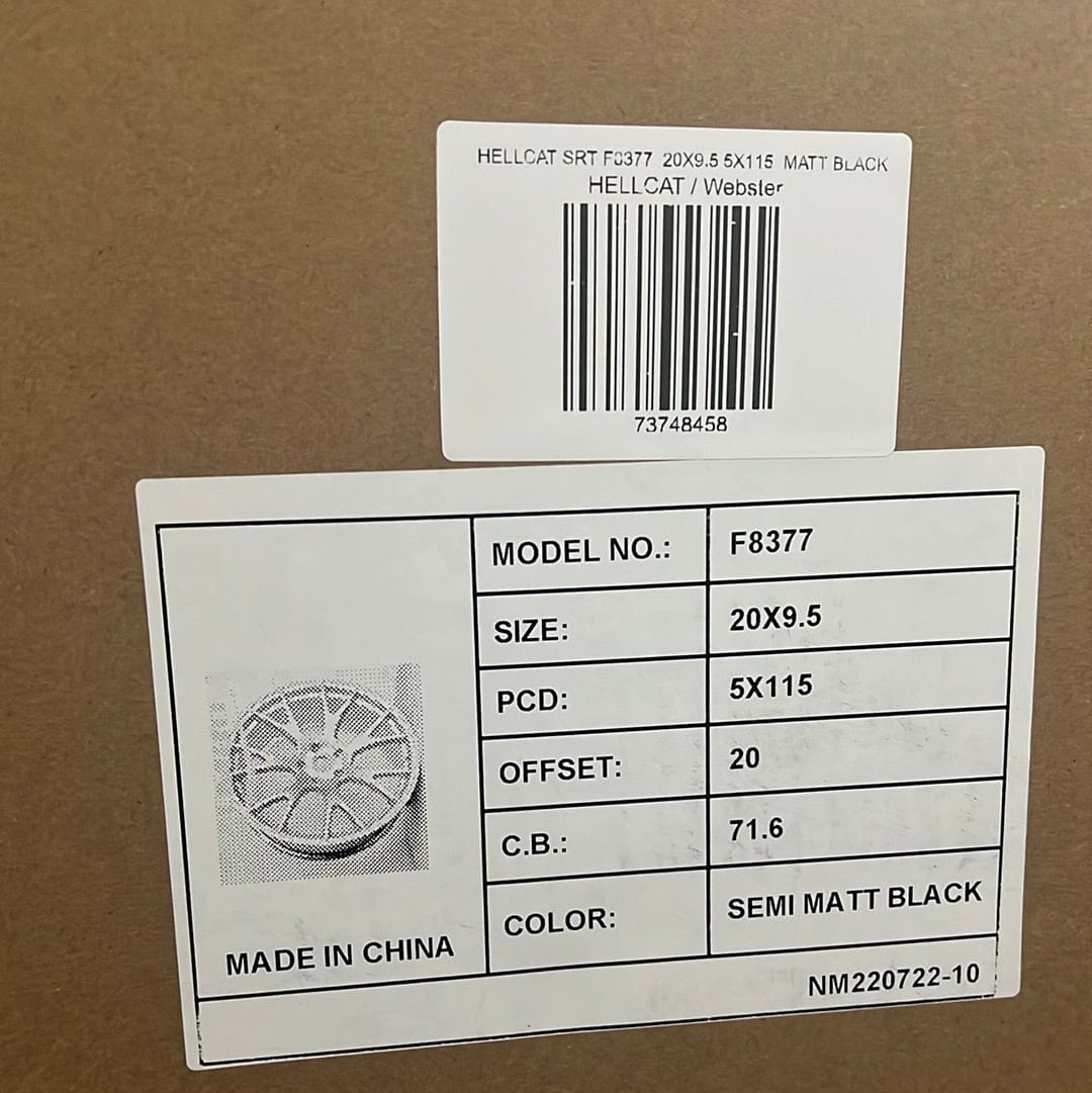 HELLCAT SRT F8377 20X9.5 5X115 MATT BLACK - Gun Hill Tire House (WTW - WHOLESALE TIRES & WHEELS)