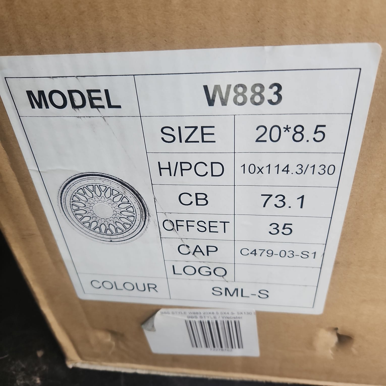 W883 WHEELS 20X8.5 5X4.5 - 5X130 SML - S - Gun Hill Tire House (WTW - WHOLESALE TIRES & WHEELS)