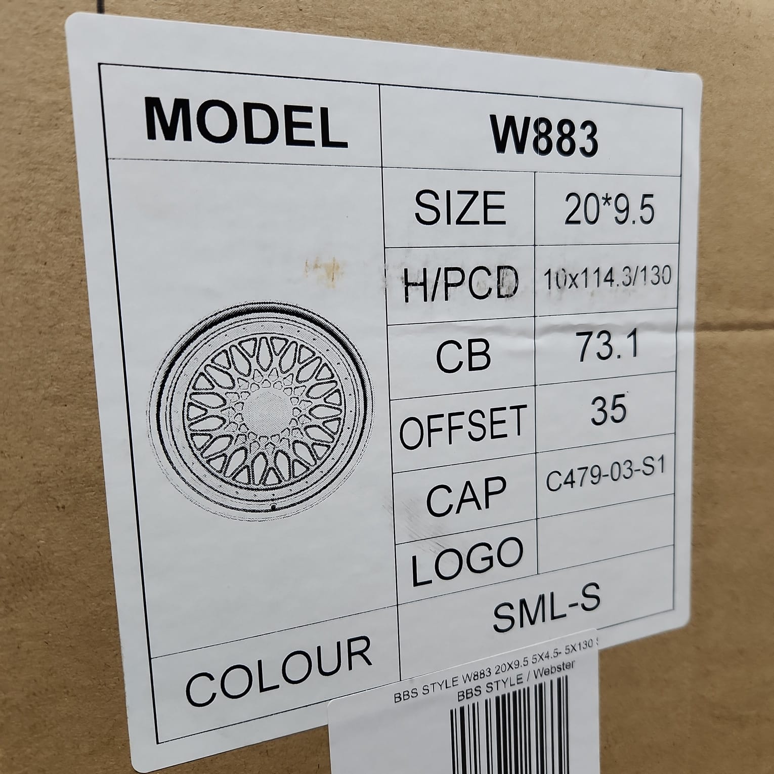 W883 WHEELS 20X9.5 5X4.5 - 5X130 SML - S - Gun Hill Tire House (WTW - WHOLESALE TIRES & WHEELS)