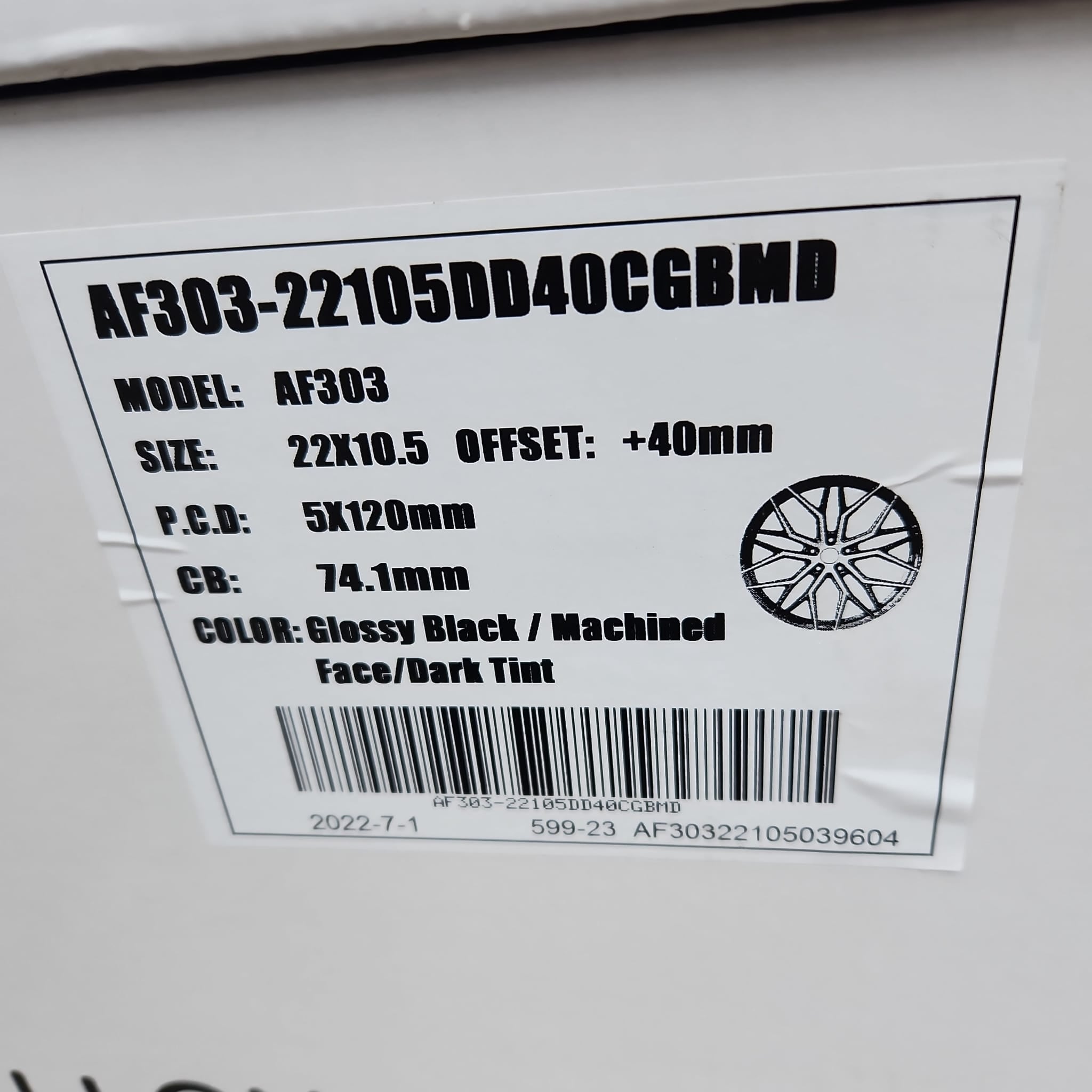 ALFINA AF303 22x10.5 5x120 GLOSS BLACK MACHINED FACE DARK TINT - Gun Hill Tire House (WTW - WHOLESALE TIRES & WHEELS)
