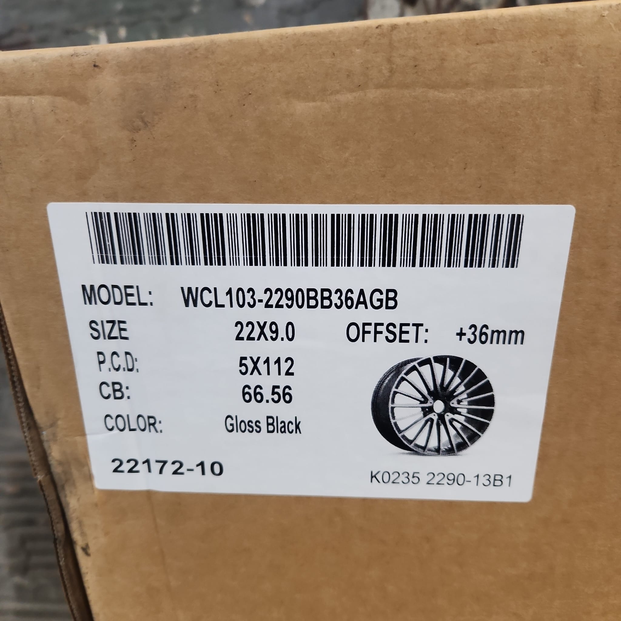 WCL103 WHEELS 22x9.0 5x112 GLOSS BLACK - Gun Hill Tire House (WTW - WHOLESALE TIRES & WHEELS)