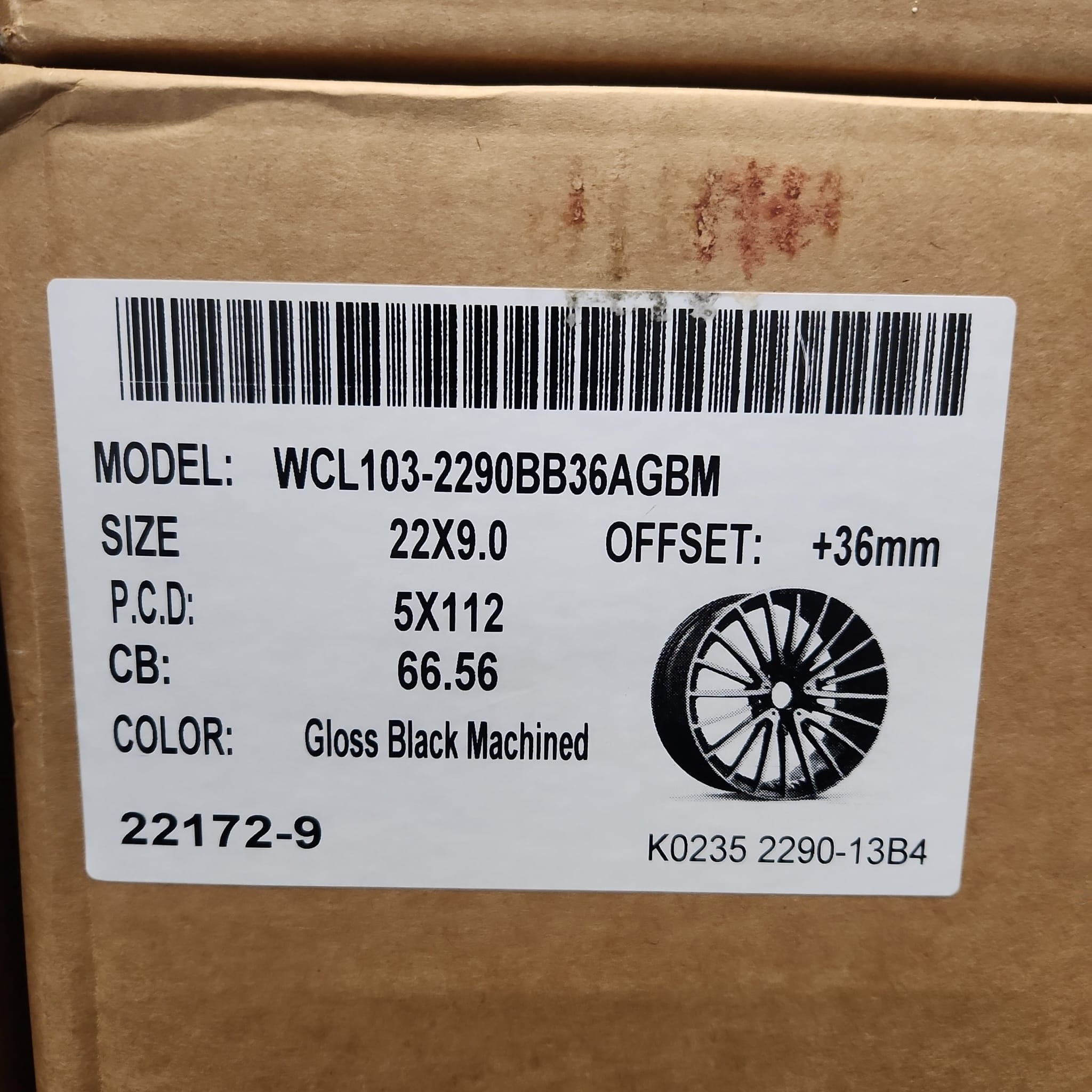 WCL103 WHEELS 22x9.0 5x112 GLOSS BLACK MACHINE - Gun Hill Tire House (WTW - WHOLESALE TIRES & WHEELS)