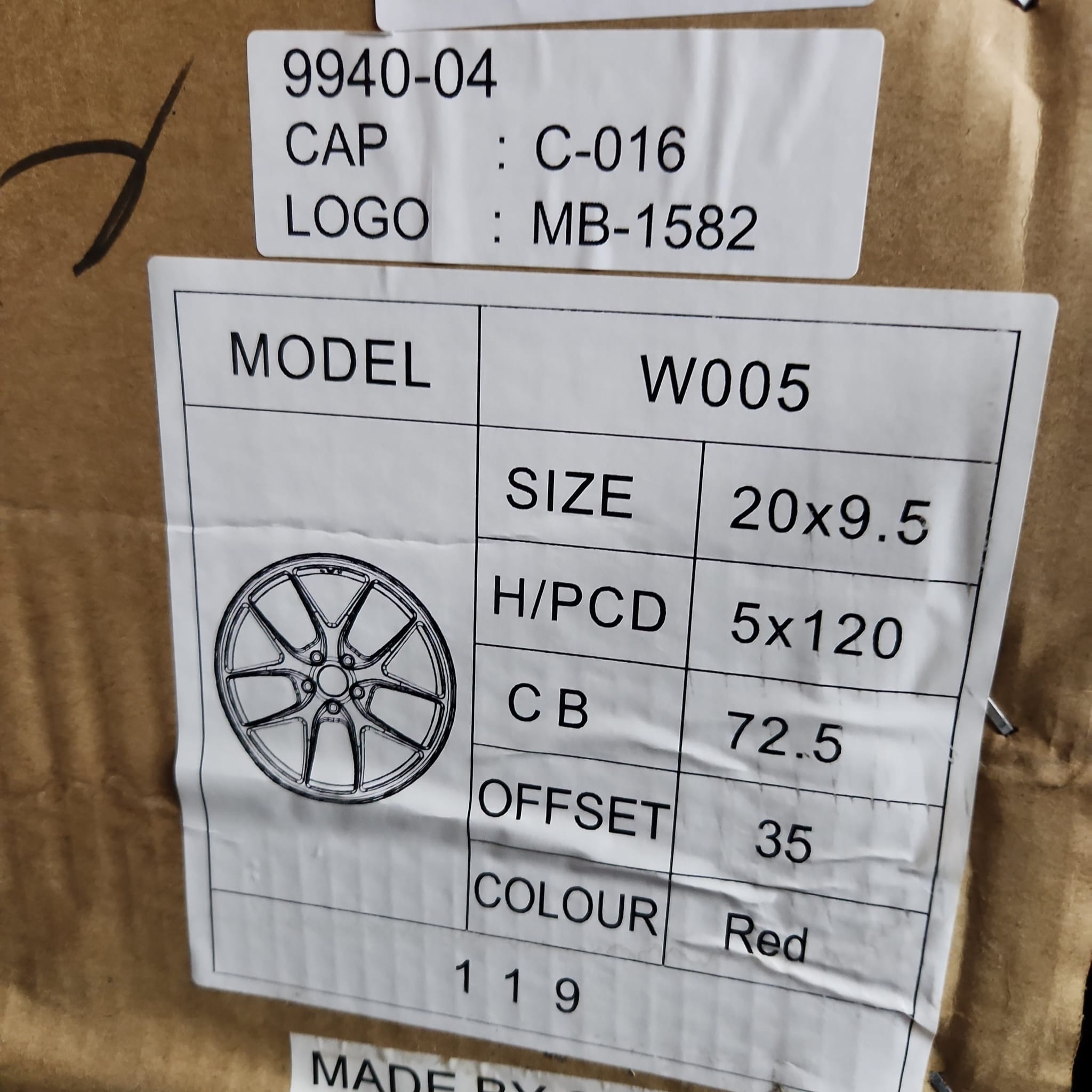 W005 20X9.5 5X120 RED - Gun Hill Tire House (WTW - WHOLESALE TIRES & WHEELS)