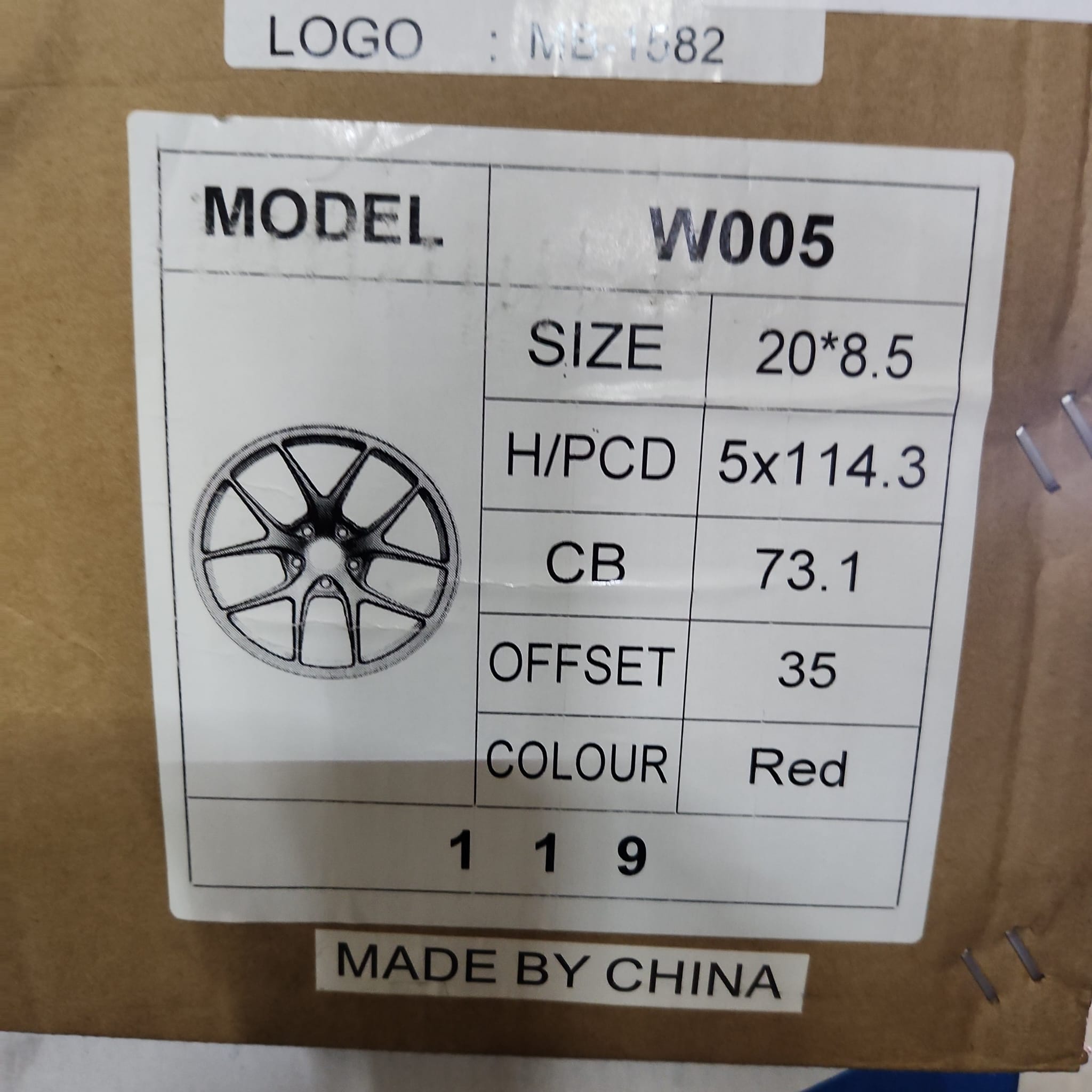 W005 20X8.5 5X114.3 RED - Gun Hill Tire House (WTW - WHOLESALE TIRES & WHEELS)