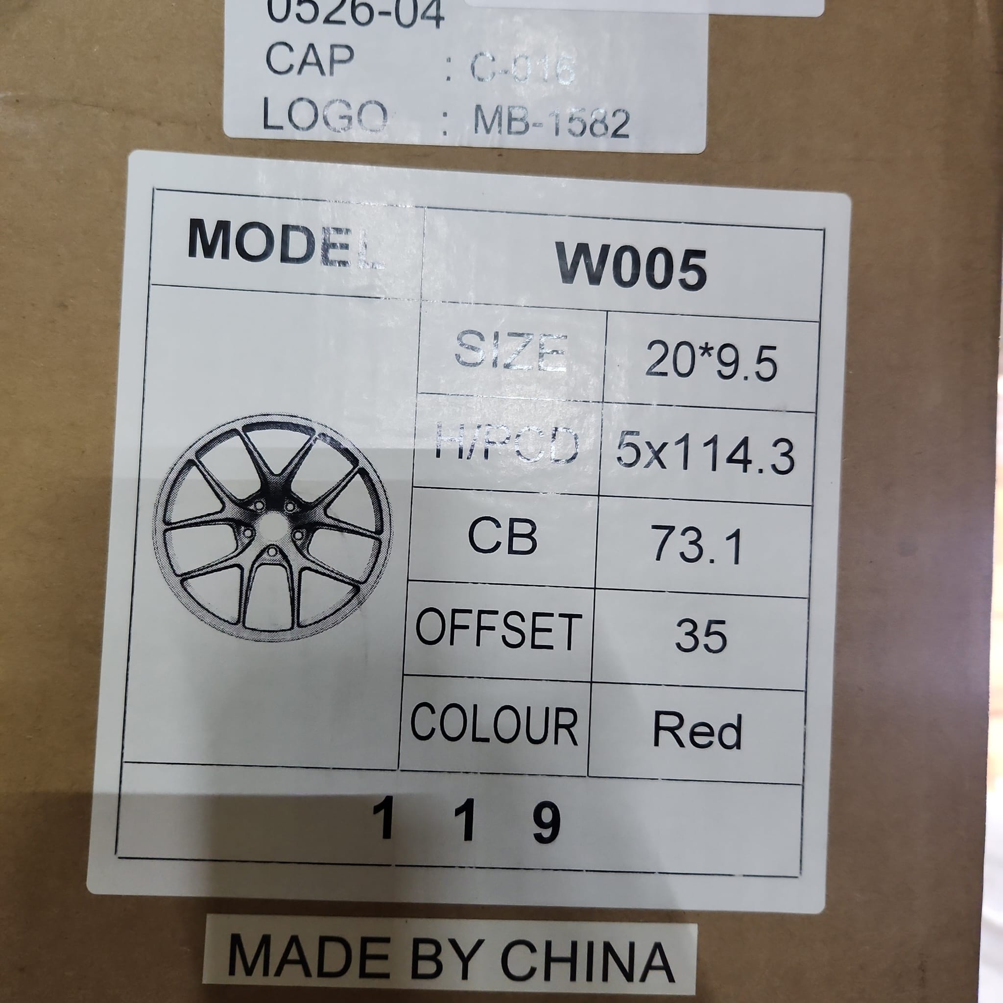 W005 20X9.5 5X114.3 RED - Gun Hill Tire House (WTW - WHOLESALE TIRES & WHEELS)