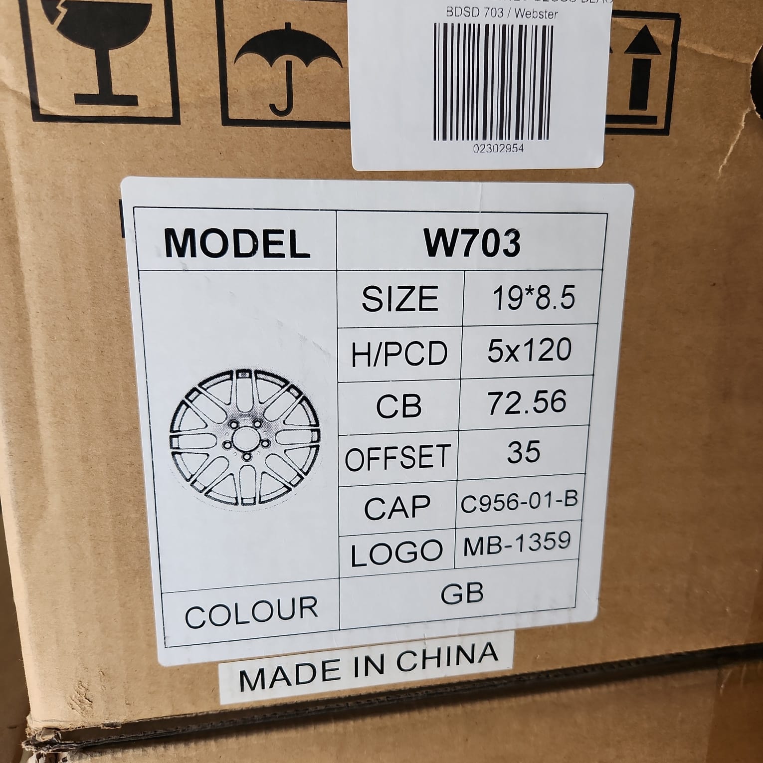 W703 19x9.5 5x120 GLOSS BLACK - Gun Hill Tire House (WTW - WHOLESALE TIRES & WHEELS)