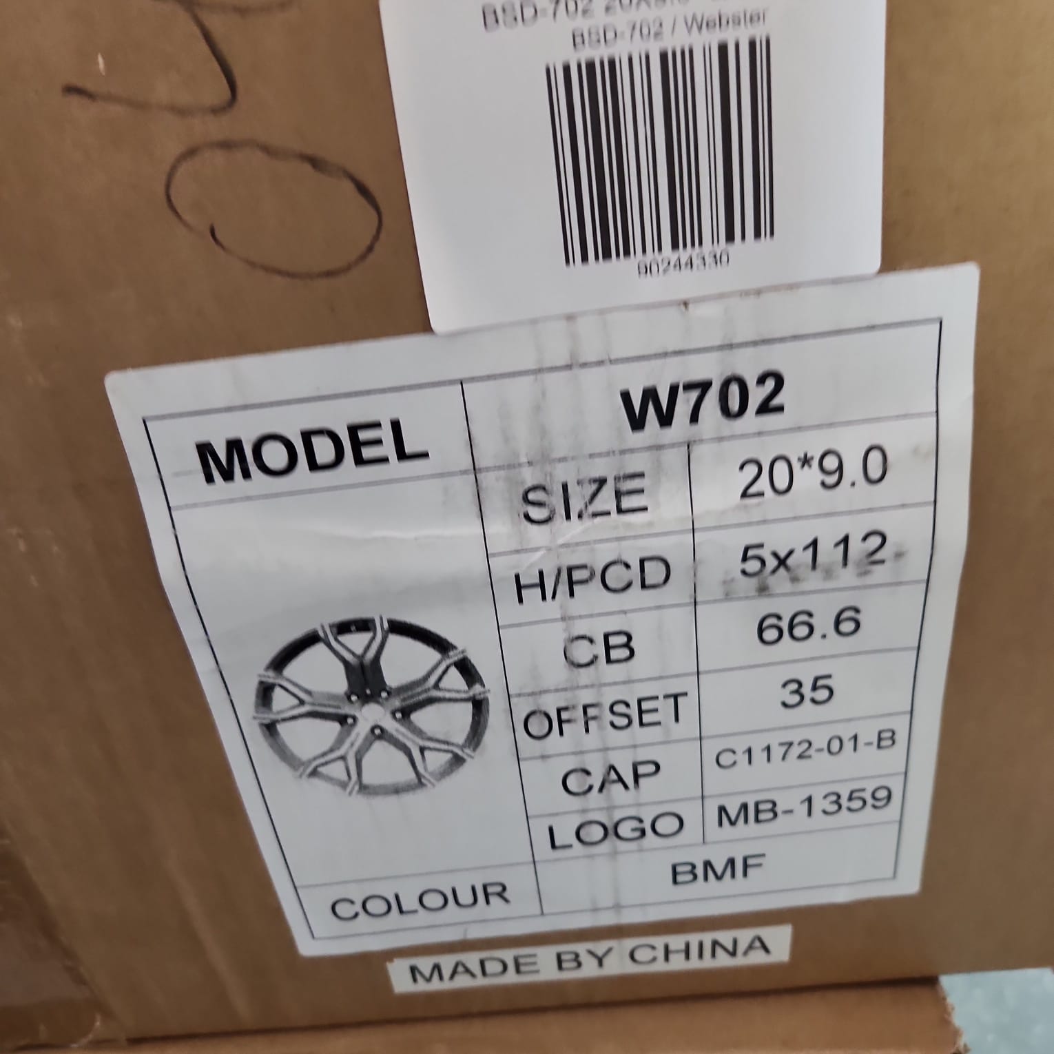 W702 20X9.0 5X112 BLACK MACHINE - Gun Hill Tire House (WTW - WHOLESALE TIRES & WHEELS)