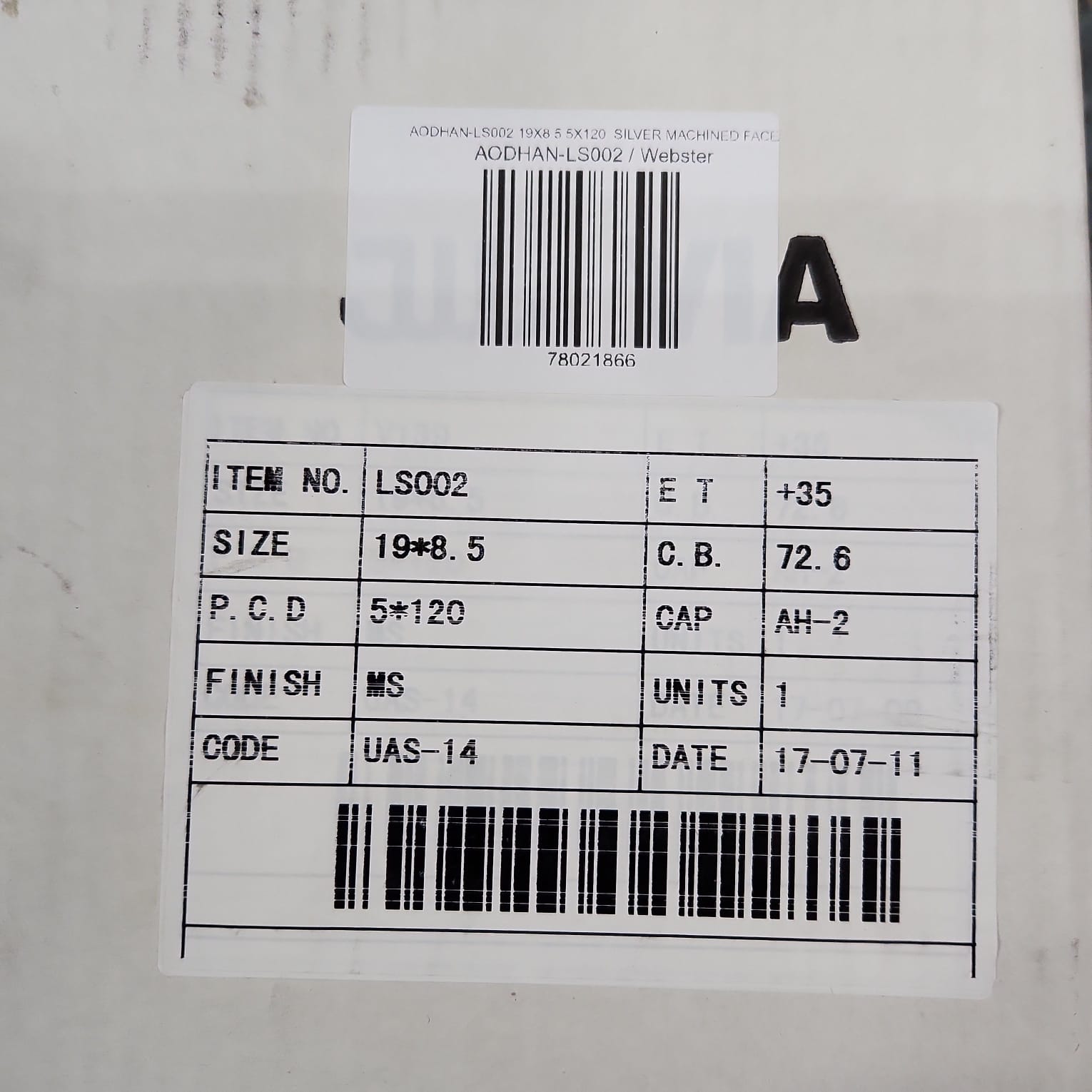 AODHAN - LS002 19X8.5 5X120 SILVER MACHINED FACE - Gun Hill Tire House (WTW - WHOLESALE TIRES & WHEELS)