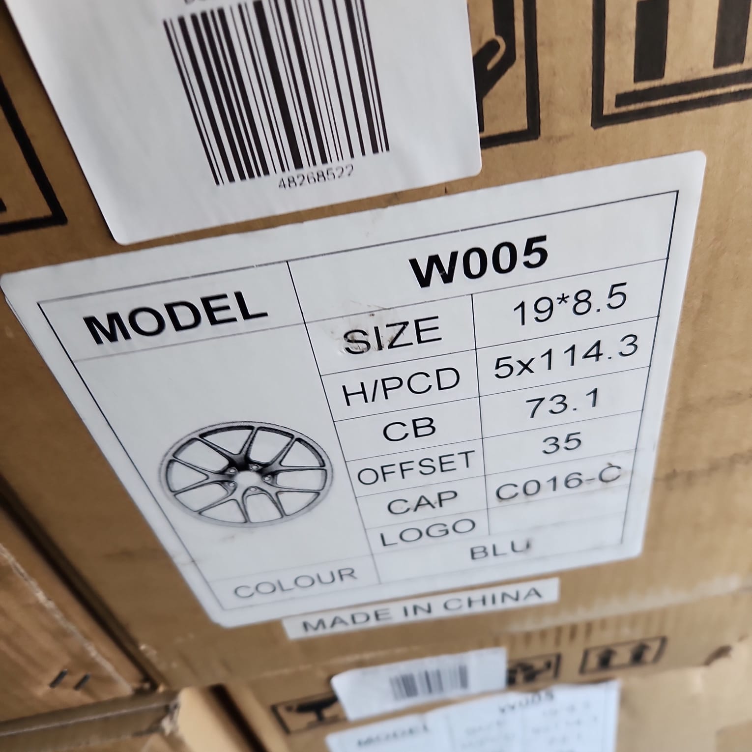 W005 19X8.5 5X114.3 BLUE - Gun Hill Tire House (WTW - WHOLESALE TIRES & WHEELS)