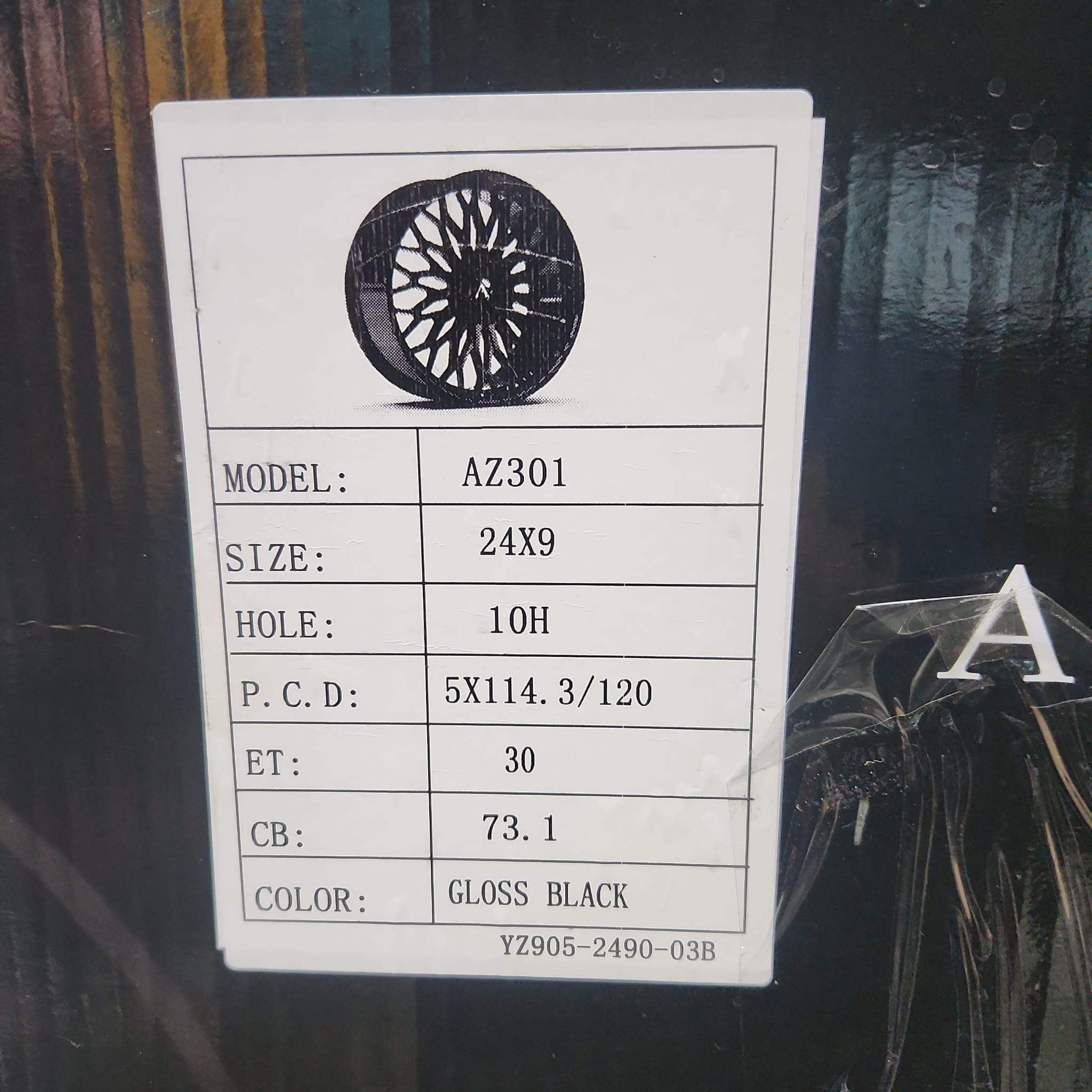 AZAD AZ301 24X9 5x120 - 5x114.3 GLOSS BLACK - Gun Hill Tire House (WTW - WHOLESALE TIRES & WHEELS)