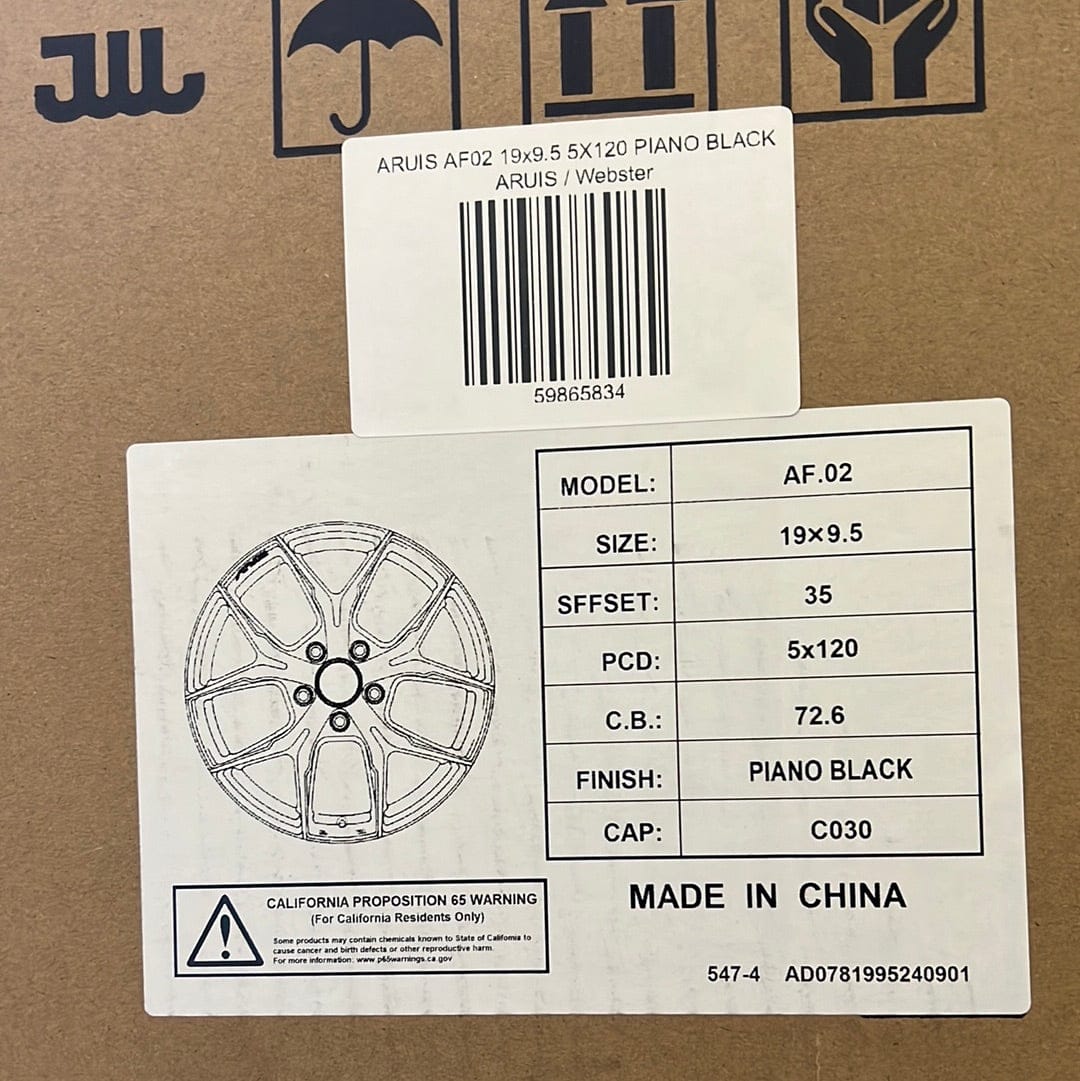 AF02 19x9.5 5x120 GLOSS BLACK - Gun Hill Tire House (WTW - WHOLESALE TIRES & WHEELS)