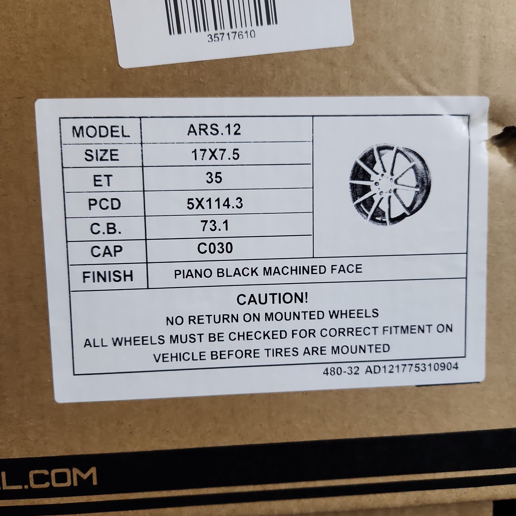 PEGASUS AD12 17x7.5 5X114.3 PIANO BLACK MACHINED FACE - Gun Hill Tire House (WTW - WHOLESALE TIRES & WHEELS)