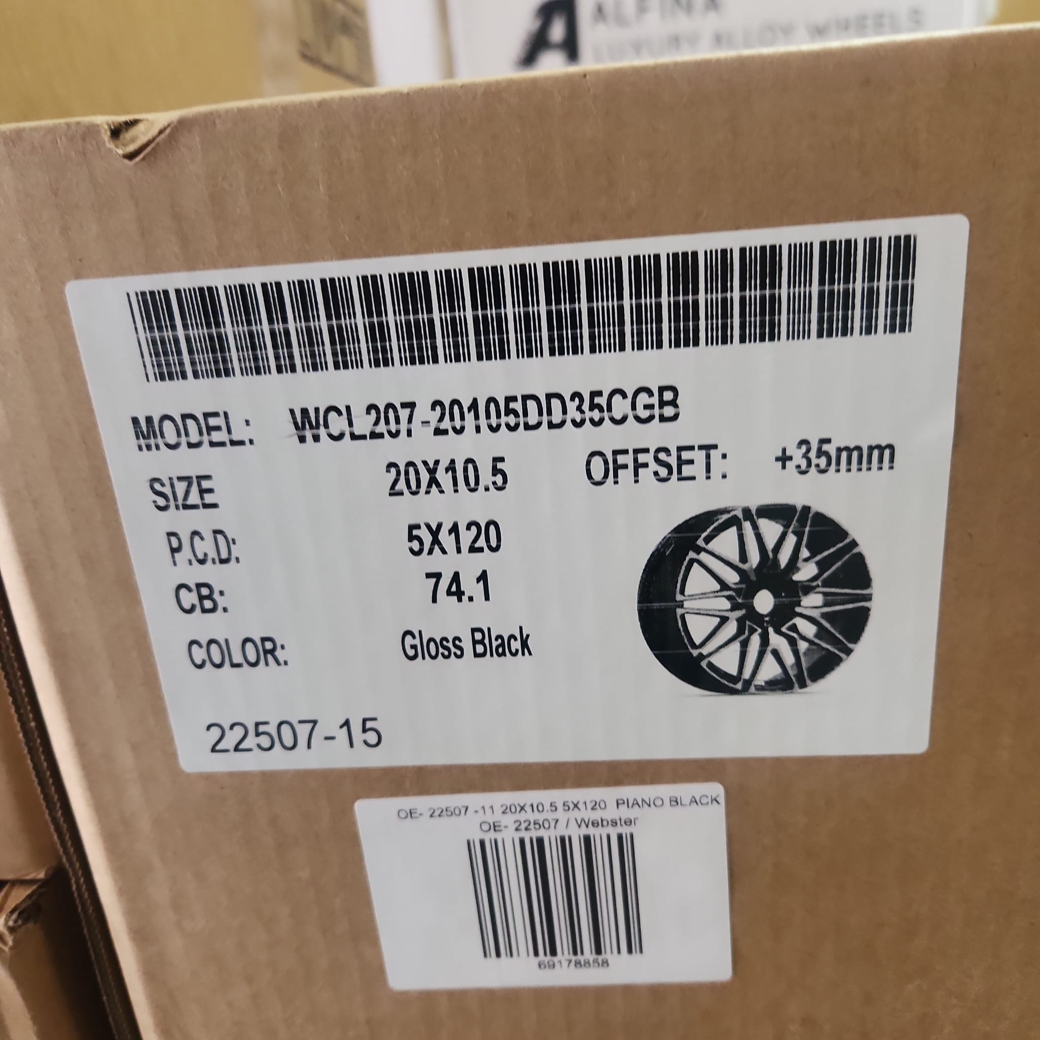 OE - 22507 - 11 20X10.5 5X120 PIANO BLACK - Gun Hill Tire House (WTW - WHOLESALE TIRES & WHEELS)