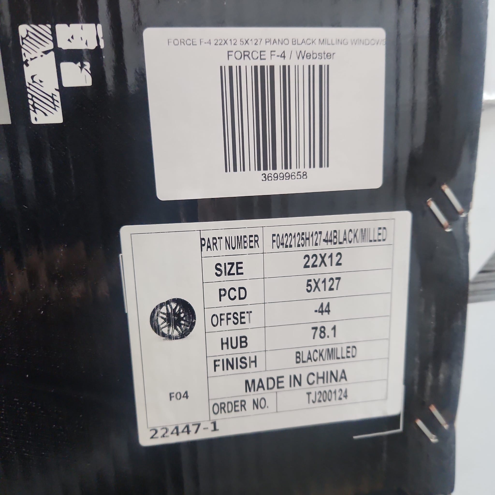 FORCE F - 4 22X12 5X127 PIANO BLACK MILLING WINDOWS - Gun Hill Tire House (WTW - WHOLESALE TIRES & WHEELS)