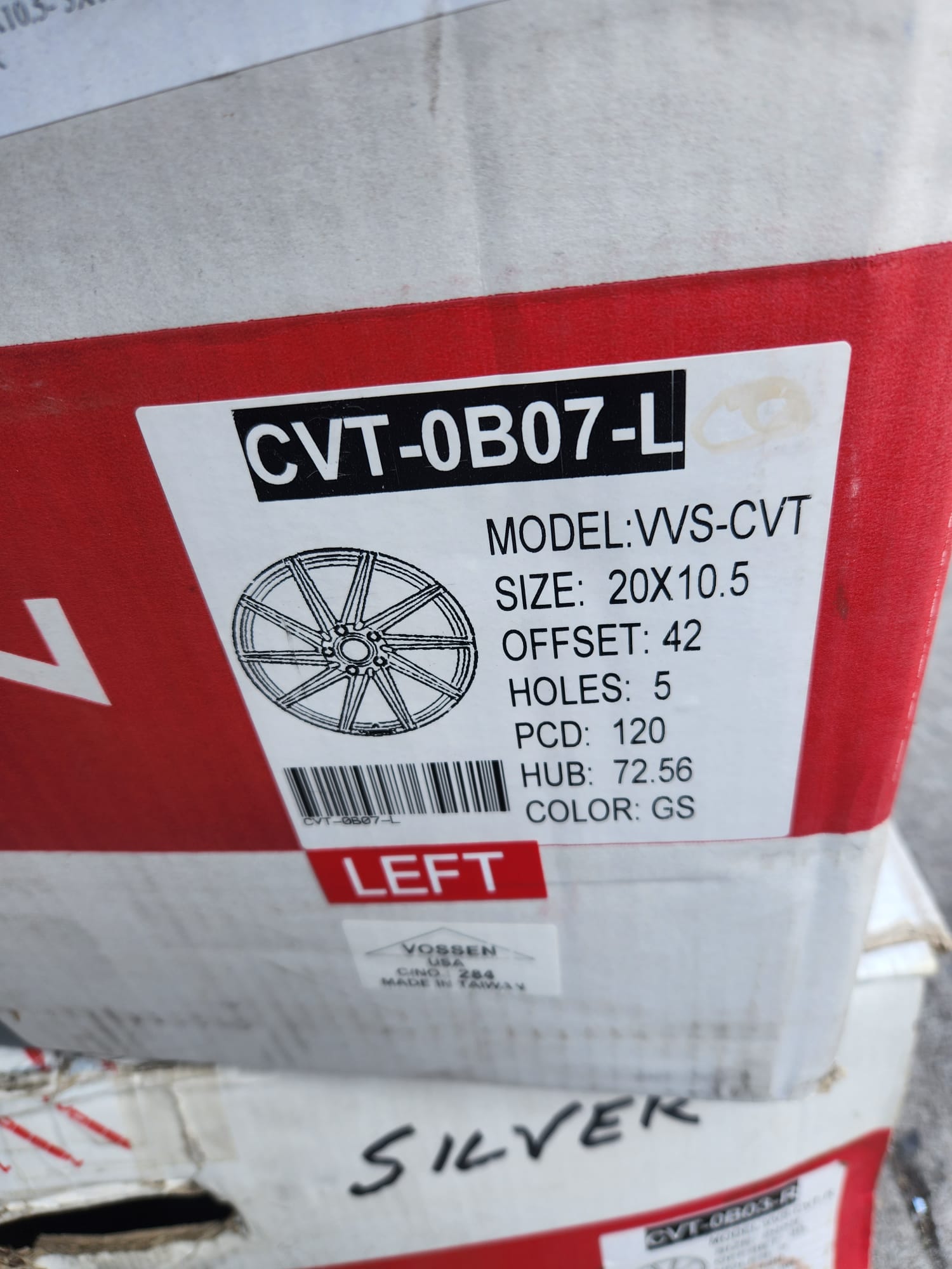VOSSEN CVT 20X10.5 5X120 SILVER - Gun Hill Tire House (WTW - WHOLESALE TIRES & WHEELS)