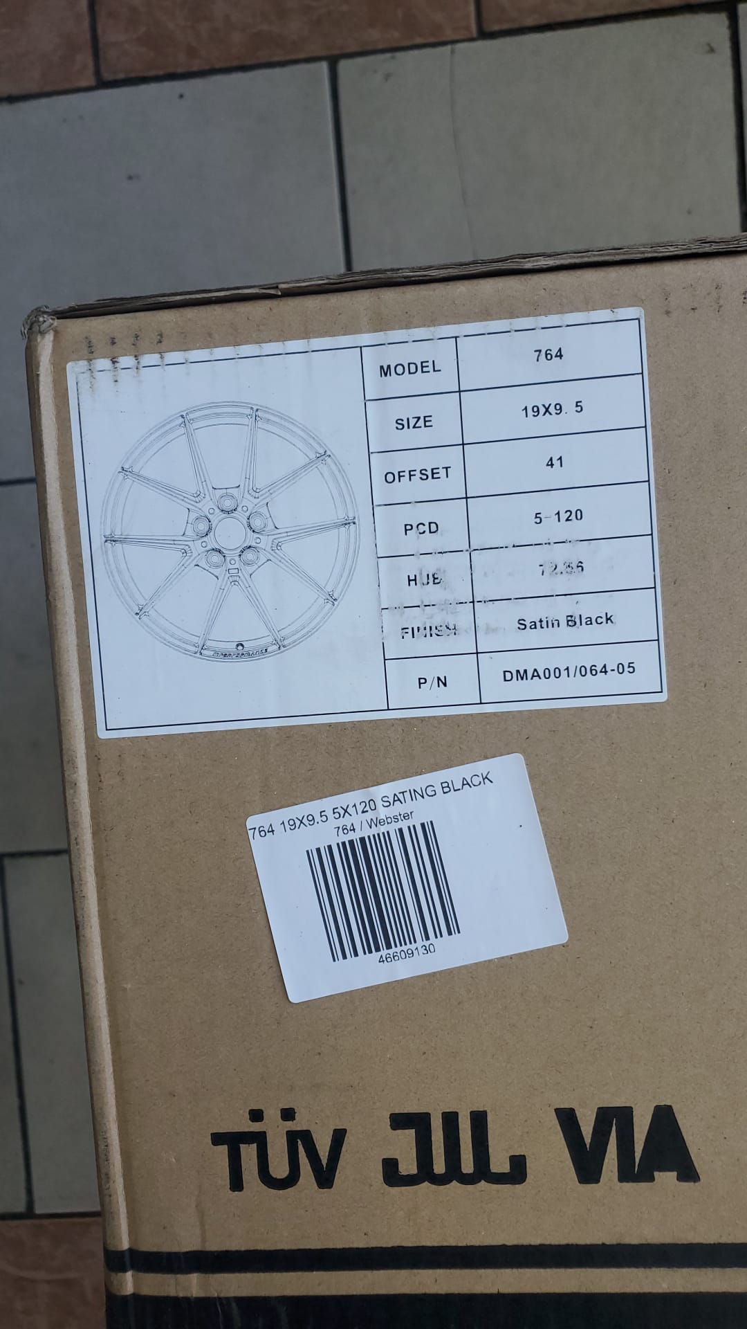 764 19X9.5 5X120 SATING BLACK - Gun Hill Tire House (WTW - WHOLESALE TIRES & WHEELS)