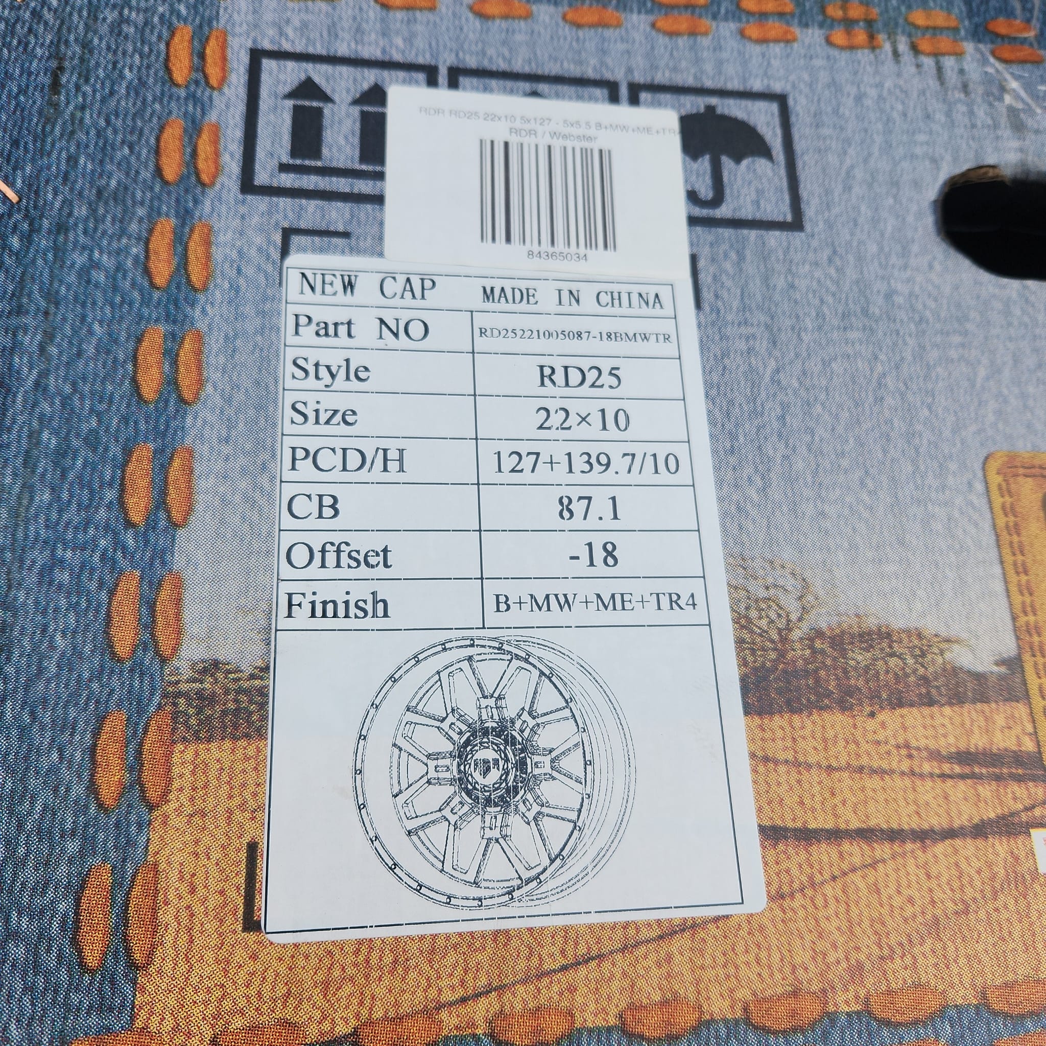 RDR RD25 22x10 5x127 - 5x5.5 B+MW+ME+TR4 - Gun Hill Tire House (WTW - WHOLESALE TIRES & WHEELS)