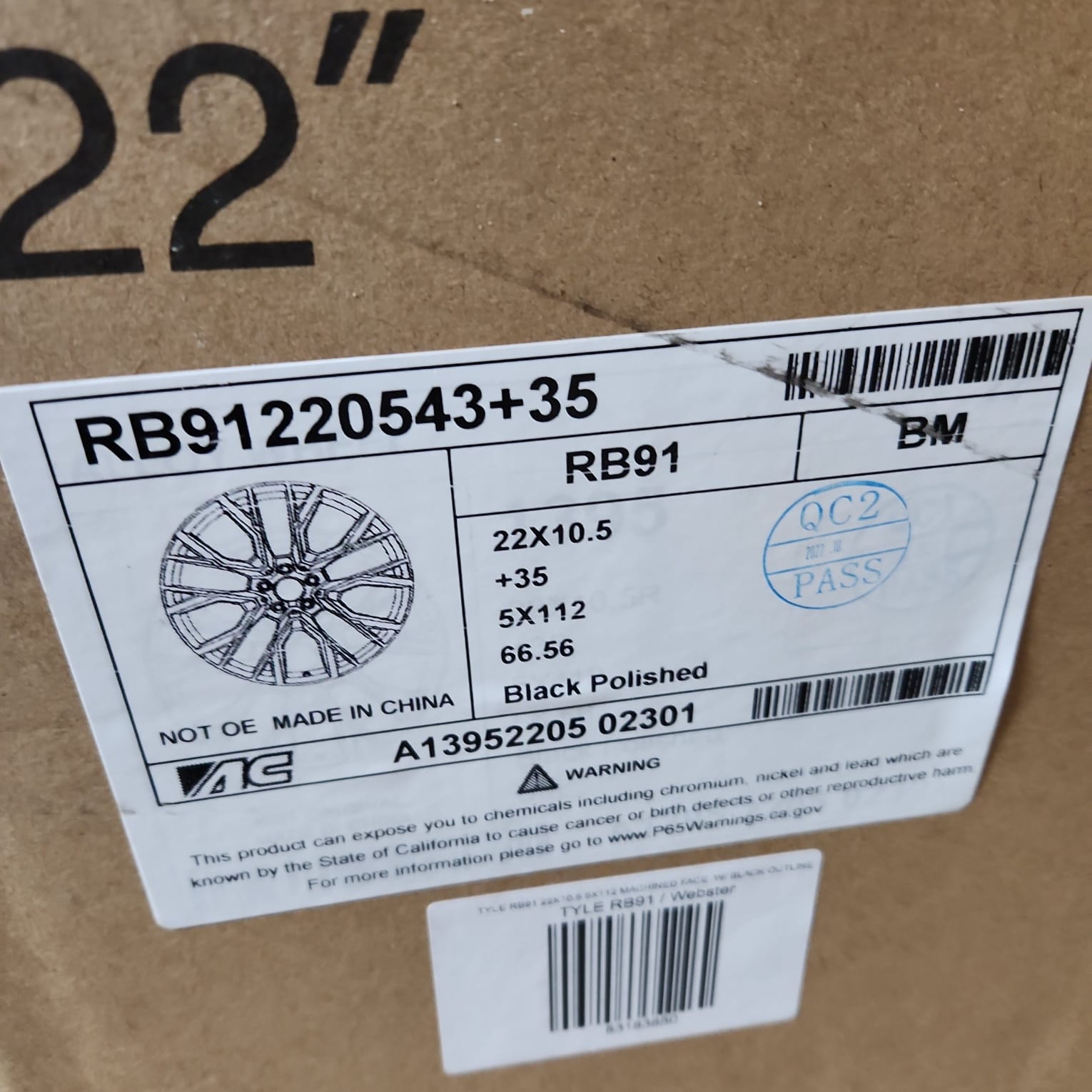 STYLE RB91 22X10.5 5X112 MACHINED FACE W/ BLACK OUTLINE - Gun Hill Tire House (WTW - WHOLESALE TIRES & WHEELS)