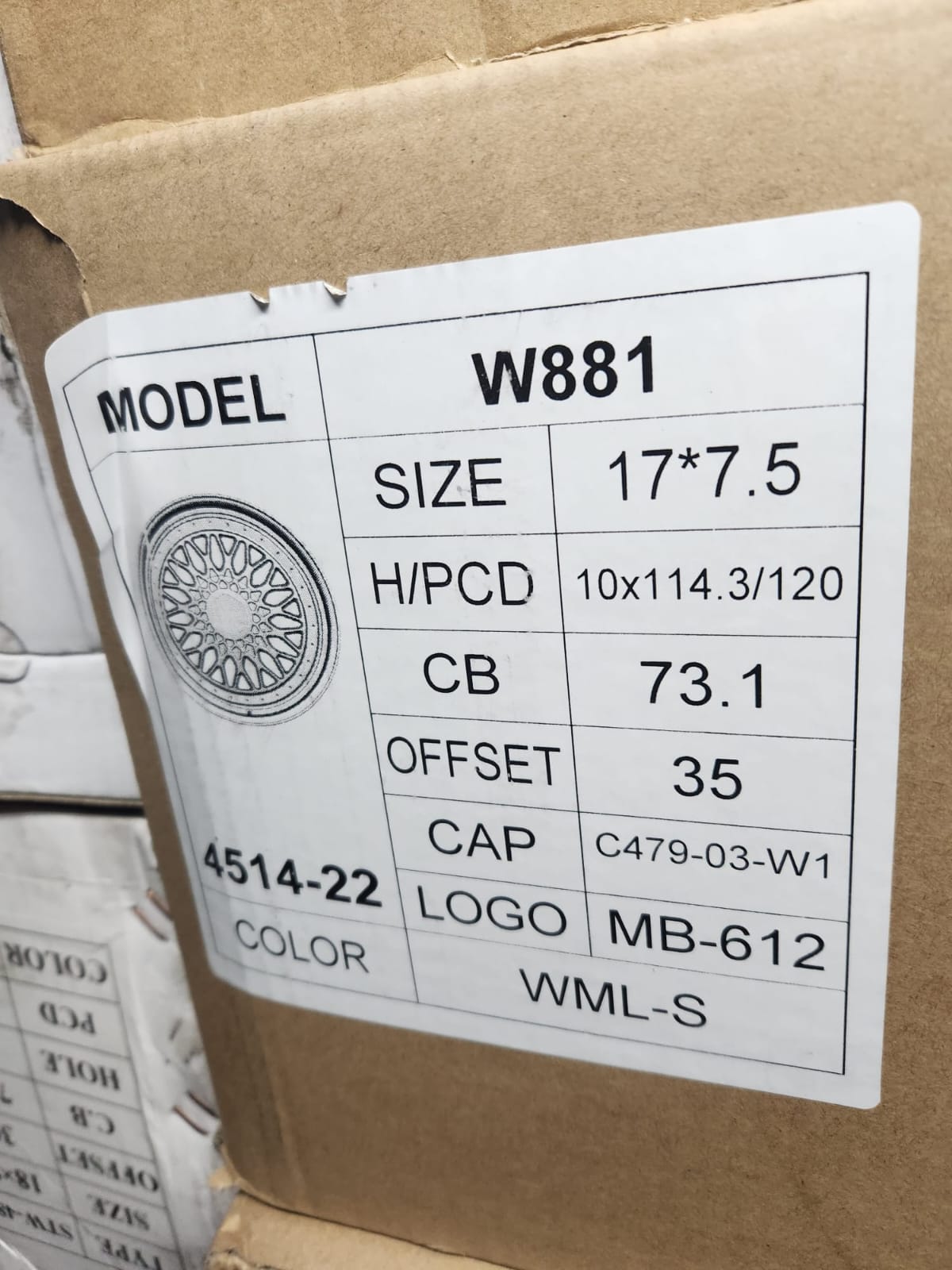 W881 WHEELS 17X7.5 5X4.5 - 5X120 WITE MACHINE LIP - Gun Hill Tire House (WTW - WHOLESALE TIRES & WHEELS)