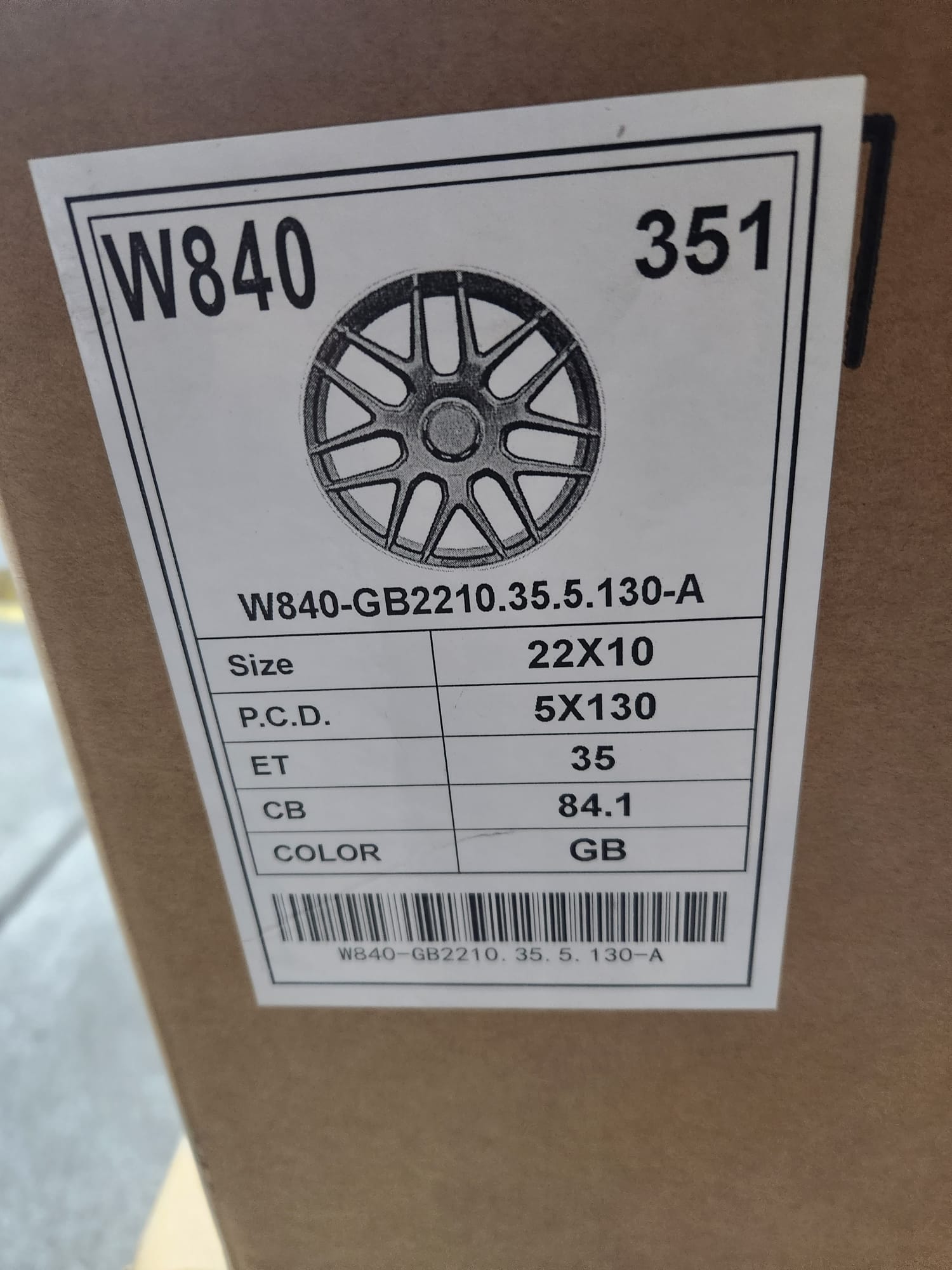 W840 WHEELS 22x10 5x130 GLOSS BLACK - Gun Hill Tire House (WTW - WHOLESALE TIRES & WHEELS)