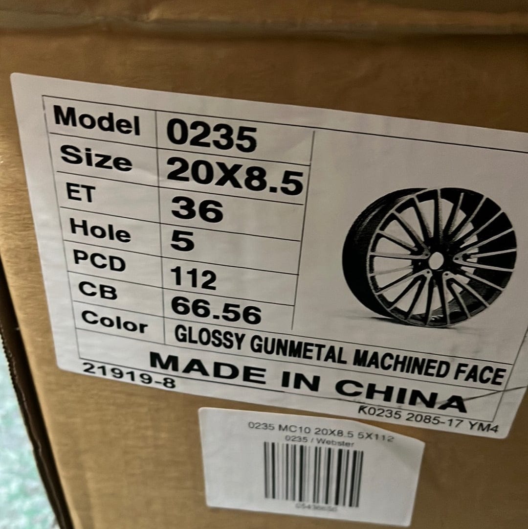 0235 MC10 20X9.5 5X112 GLOSSY GUN METAL MACHINE FACE - Gun Hill Tire House (WTW - WHOLESALE TIRES & WHEELS)