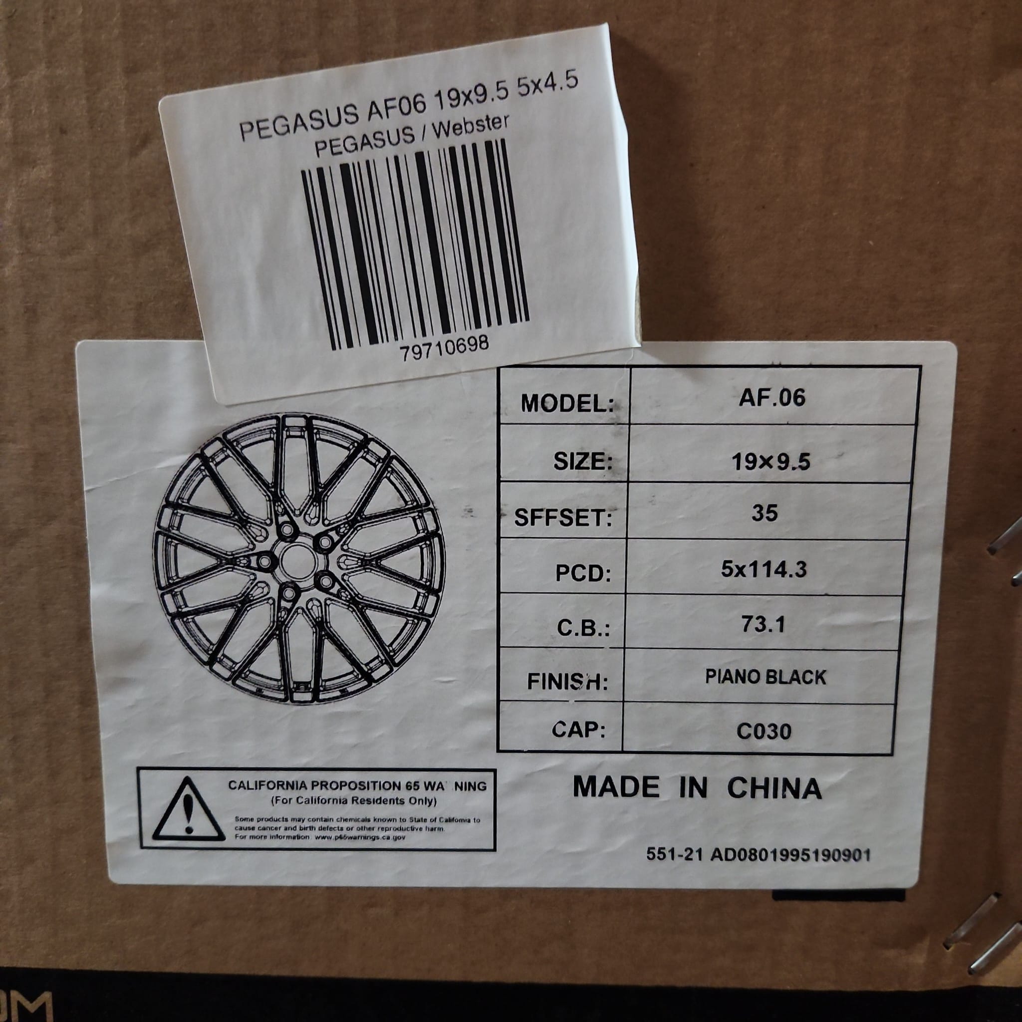 AF06 19x9.5 5x4.5 PIANO BLACK - Gun Hill Tire House (WTW - WHOLESALE TIRES & WHEELS)