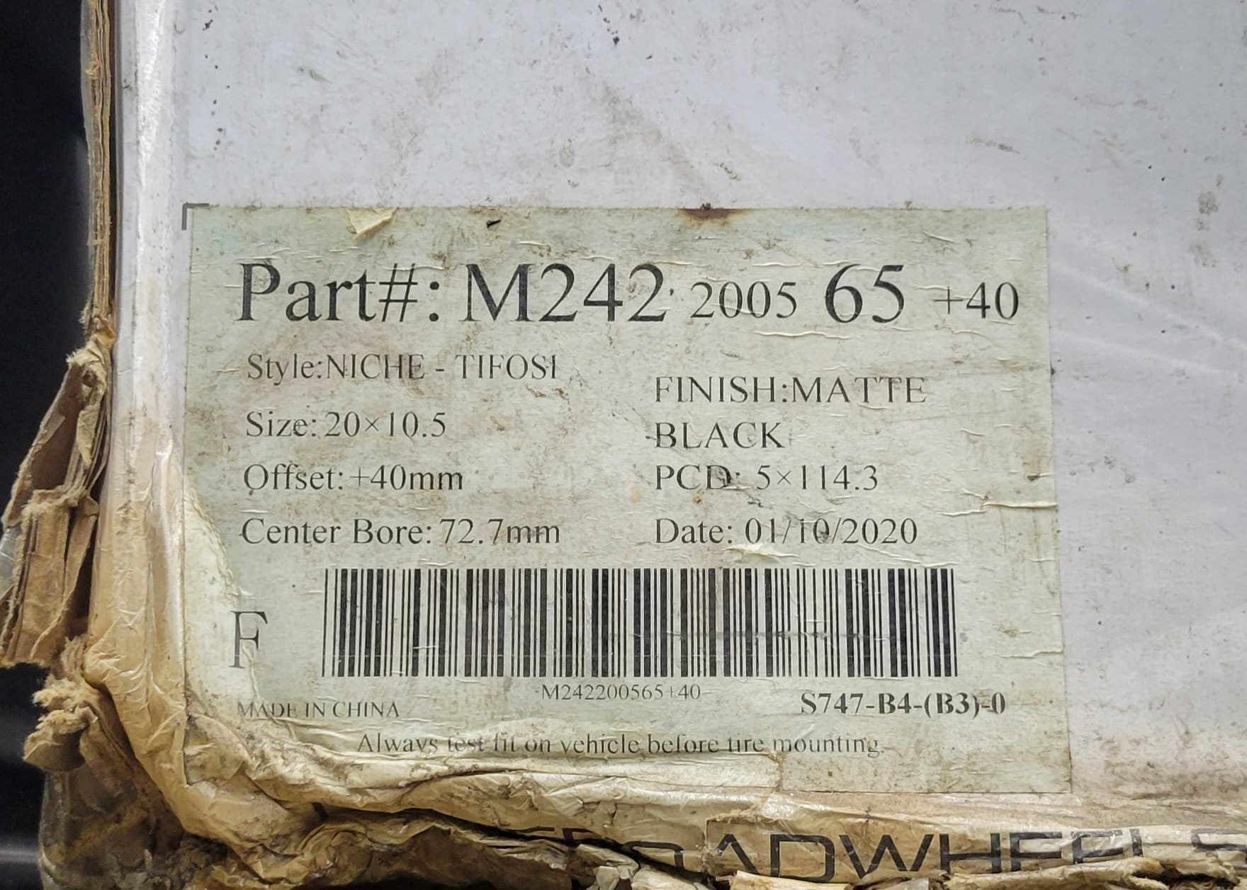 NICHE M242 20X10.5 5X114.3 MATTE BLACK - Gun Hill Tire House (WTW - WHOLESALE TIRES & WHEELS)