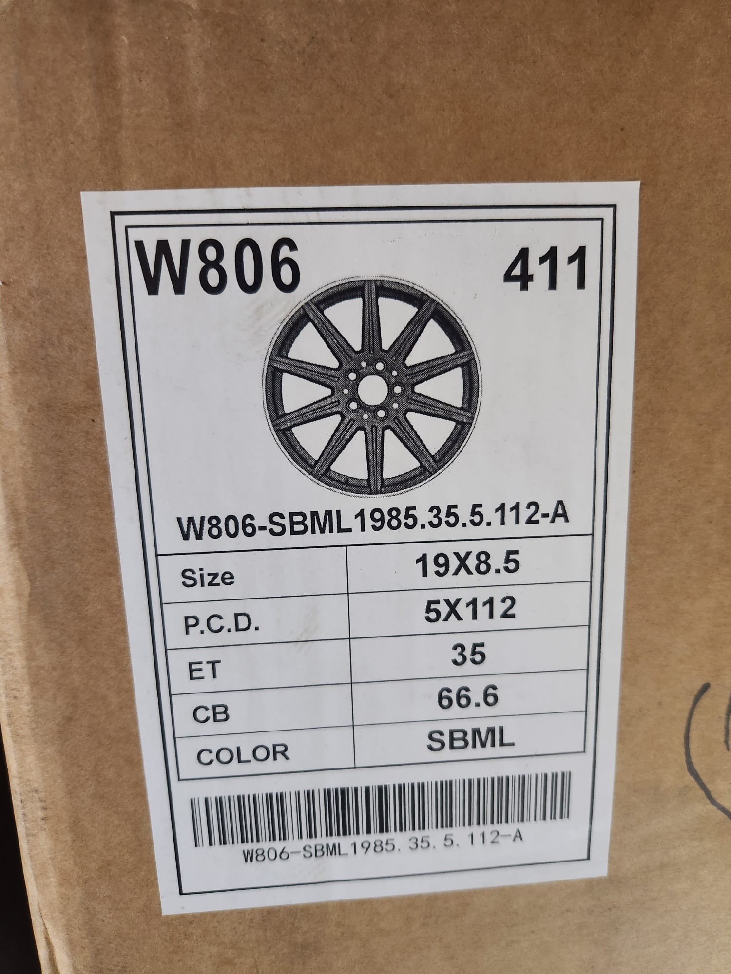 W806 19x8.5 5x112 SATIN BLACK MACHINED LIP - Gun Hill Tire House (WTW - WHOLESALE TIRES & WHEELS)