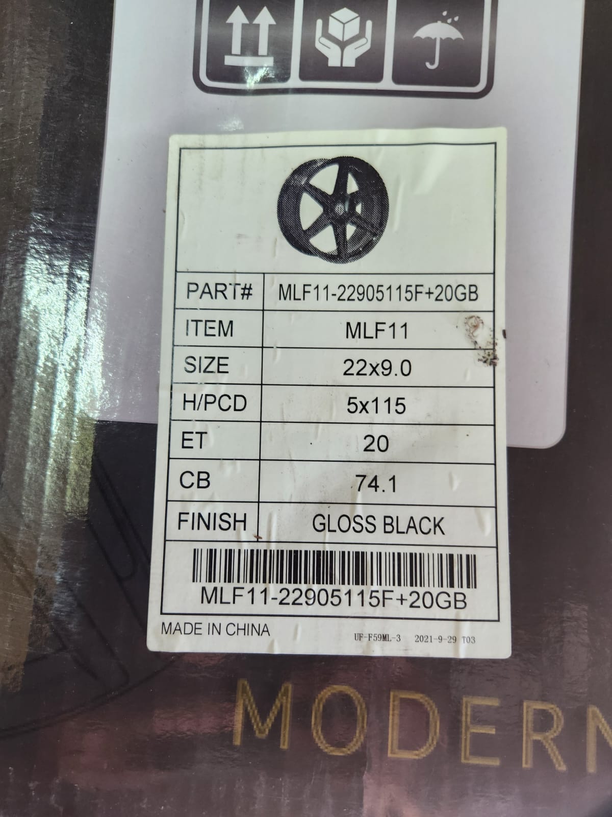 MODERN LEXURY MLF11 22X9 5x115 GLOSS BLACK - Gun Hill Tire House (WTW - WHOLESALE TIRES & WHEELS)
