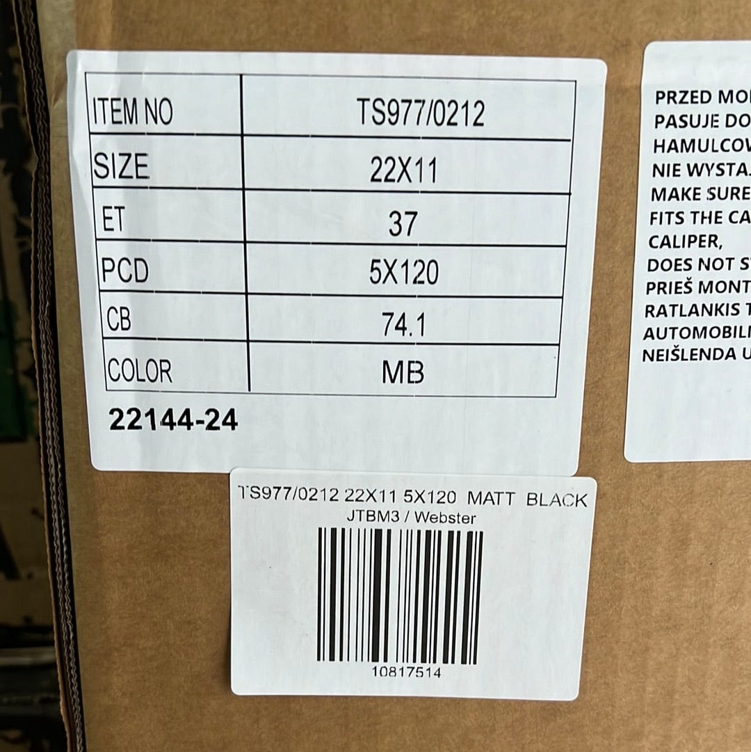 TS977/0212 22X11 5X120 MATT BLACK - Gun Hill Tire House (WTW - WHOLESALE TIRES & WHEELS)